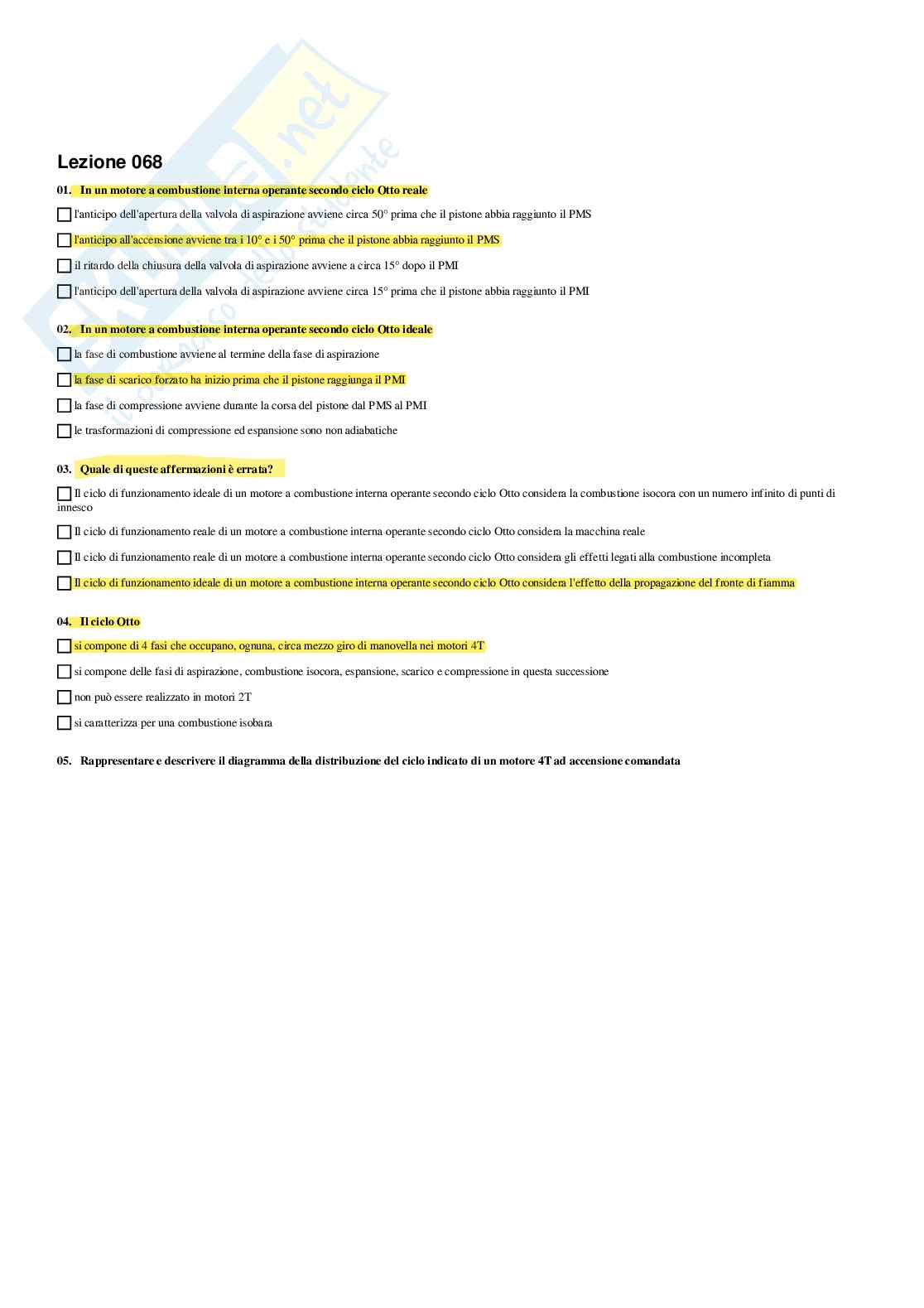 Macchine e sistemi energetici – Preparazione esame – Paniere completo risposte chiuse (255) – A.A. 2025/26 Pag. 91