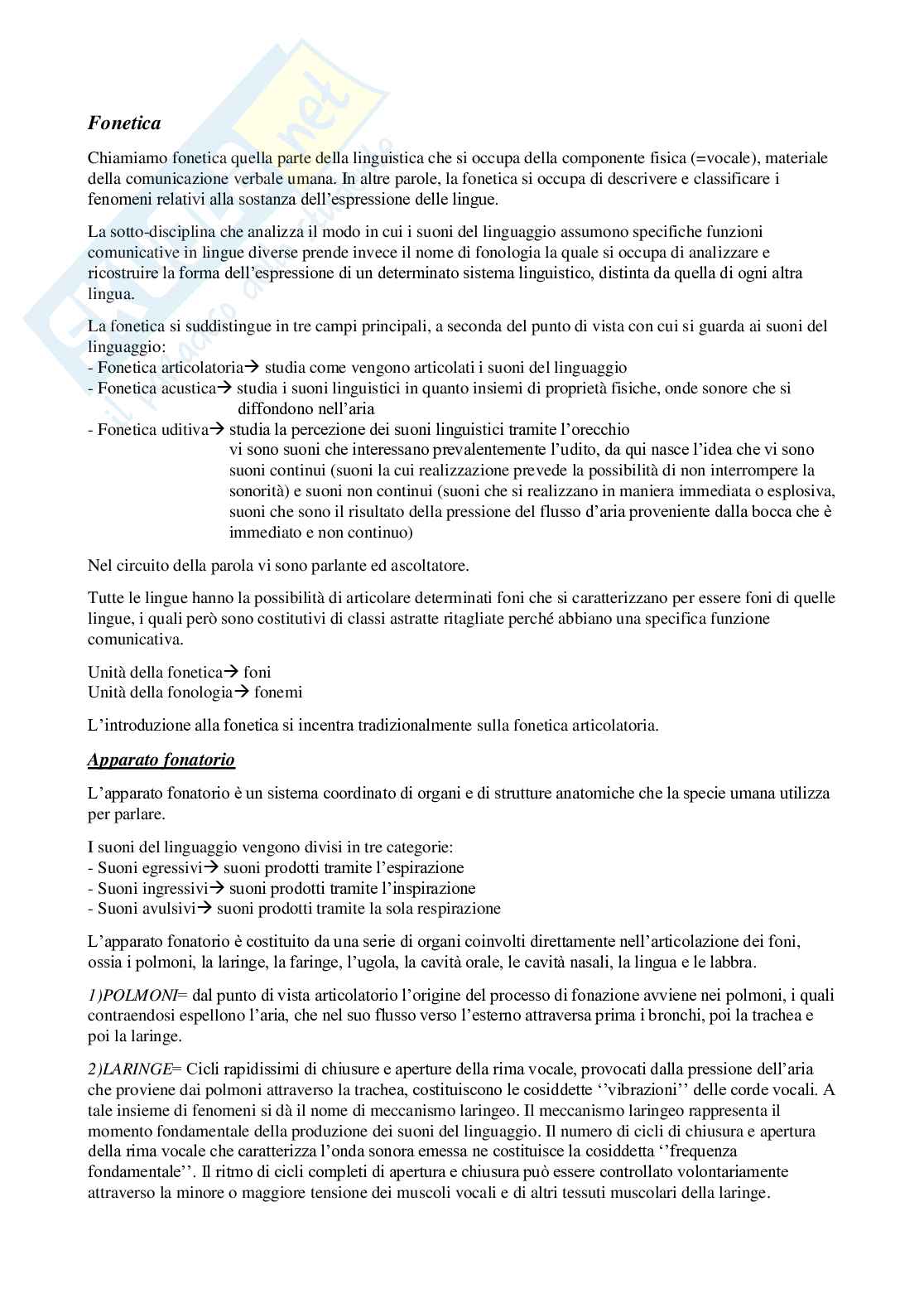 Riassunto esame Linguistica generale , Prof. Banti Giorgio, libro consigliato La linguistica: un corso introduttivo, Massimo Cerruti e Gaetano Berruto Pag. 1