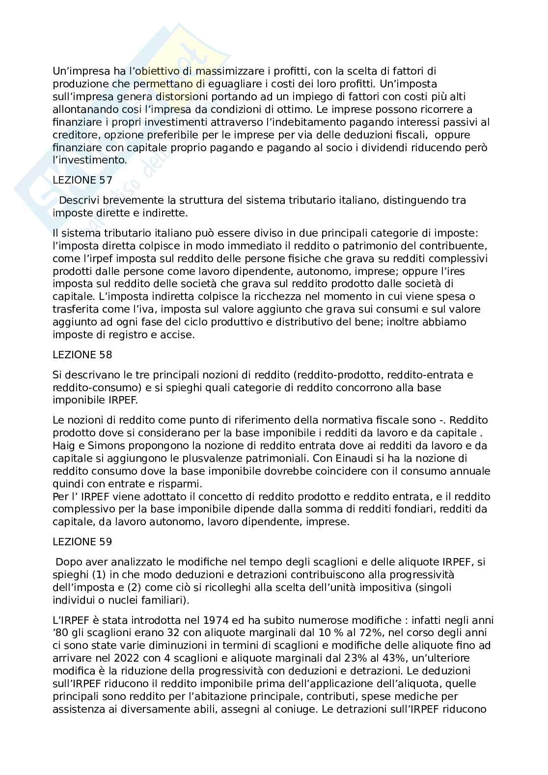Paniere risposte aperte Scienza delle finanze  Pag. 21