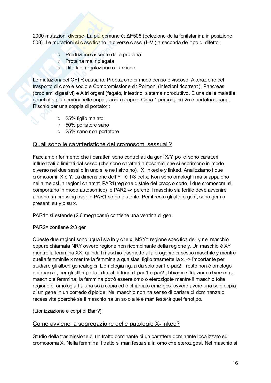 Genetica medica e farmacogenetio Pag. 16