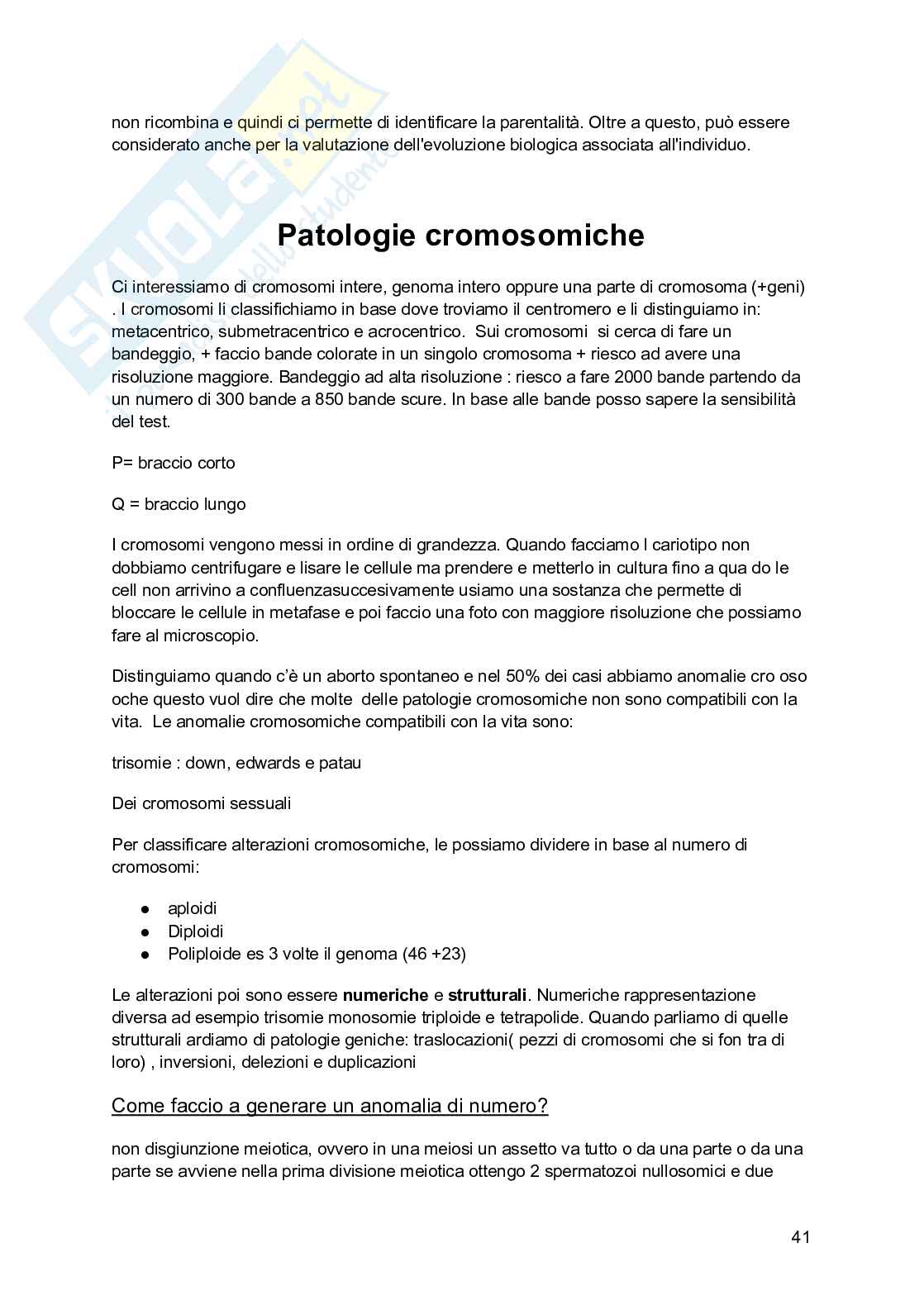 Genetica medica e farmacogenetio Pag. 41