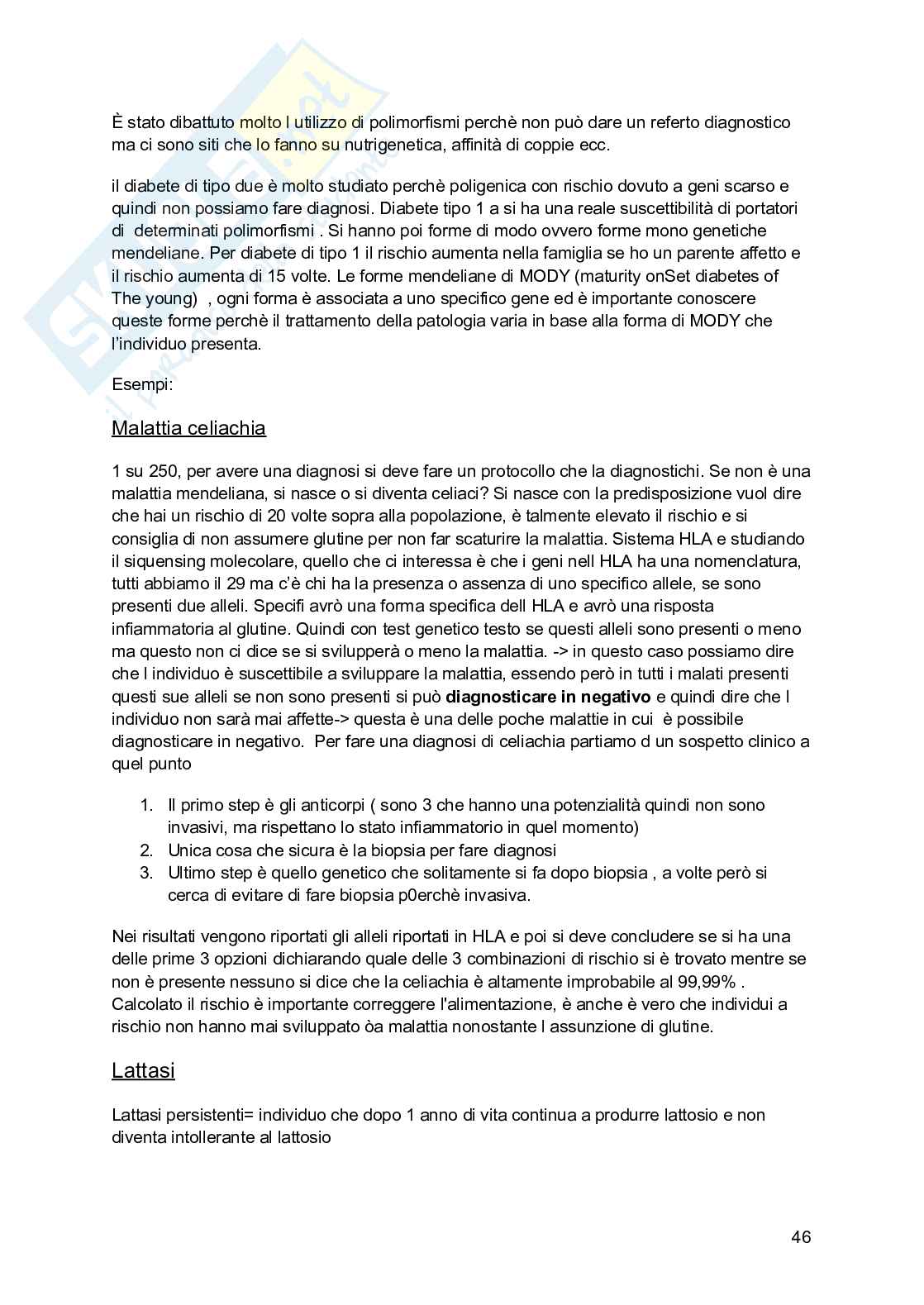 Genetica medica e farmacogenetio Pag. 46