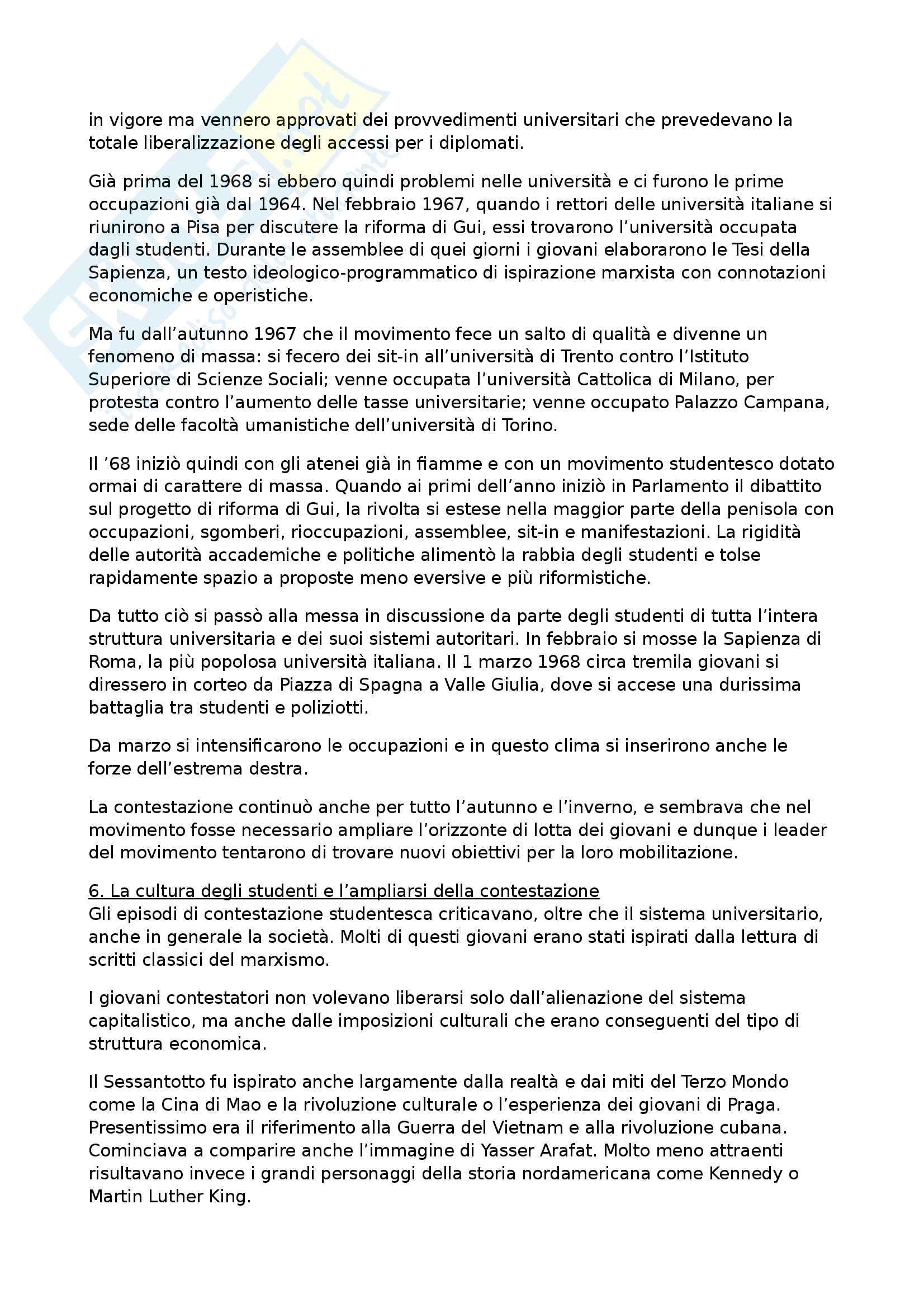 Riassunto esame Storia Contemporanea, prof. Formigoni, libro consigliato L'Italia Contemporanea. Un profilo storico, 1939 2008, Vecchio, Trionfini Pag. 41