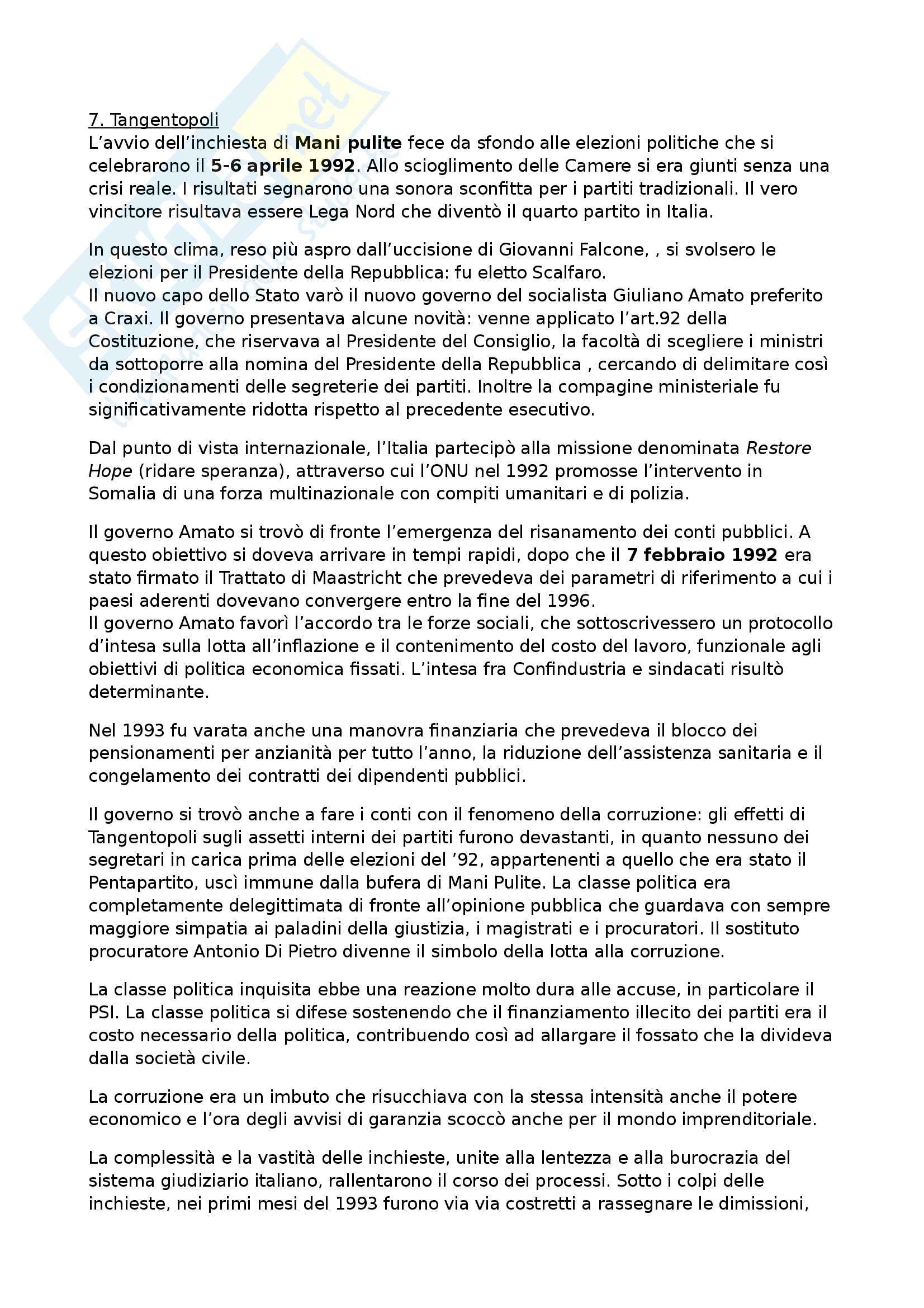 Riassunto esame Storia Contemporanea, prof. Formigoni, libro consigliato L'Italia Contemporanea. Un profilo storico, 1939 2008, Vecchio, Trionfini Pag. 61