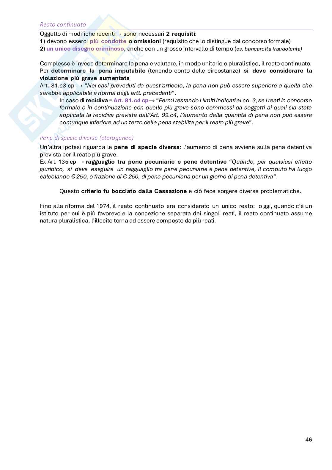 Riassunto esame Diritto penale, Prof. Ambrosetti Enrico, libro consigliato Cocco-Ambrosetti, Ambrosetti Pag. 46