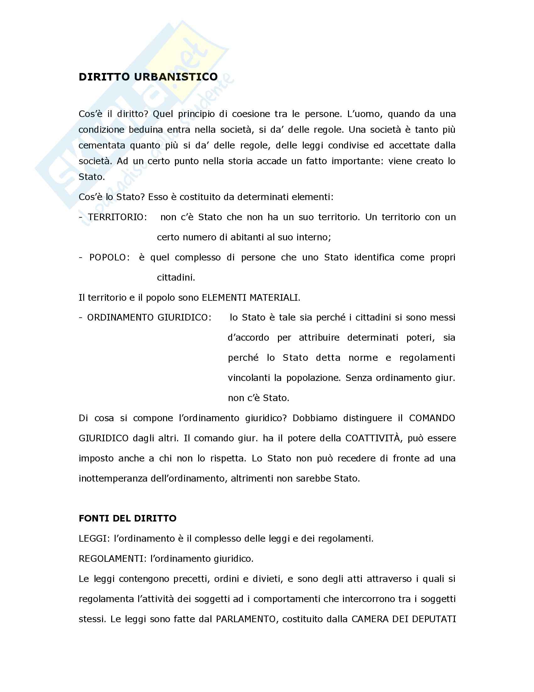 Diritto urbanistico - Appunti Pag. 1