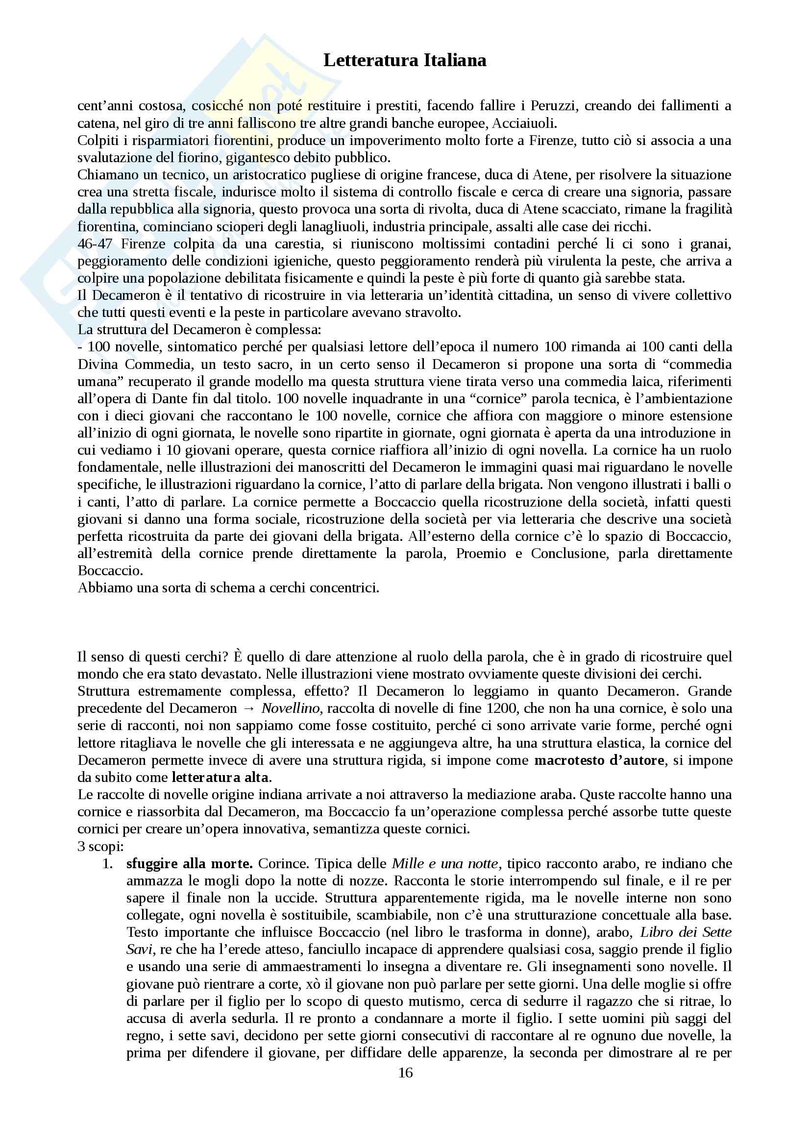 Letteratura Italiana - Appunti Pag. 16