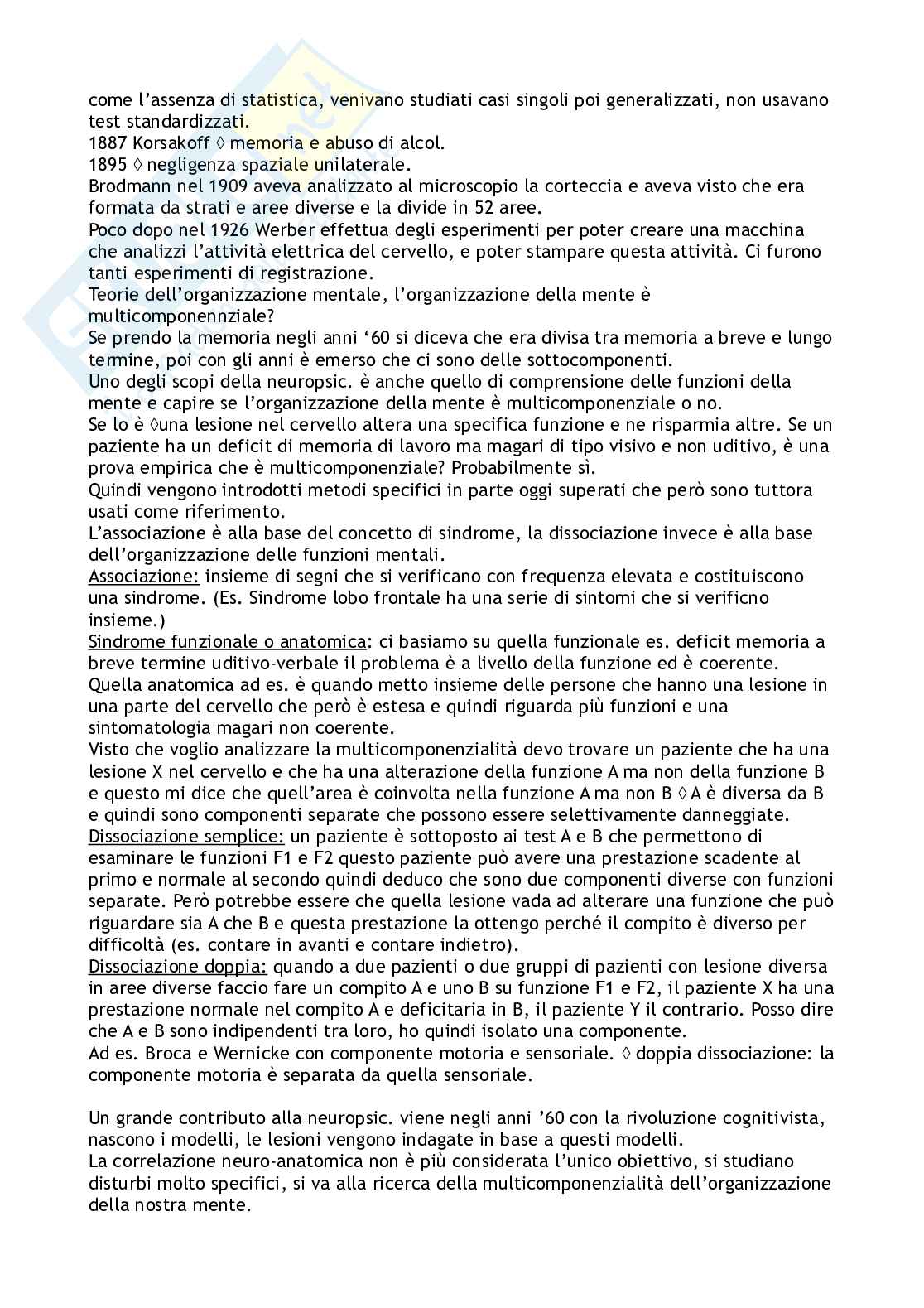 Appunti Fondamenti della Neuropsicologia Pag. 11
