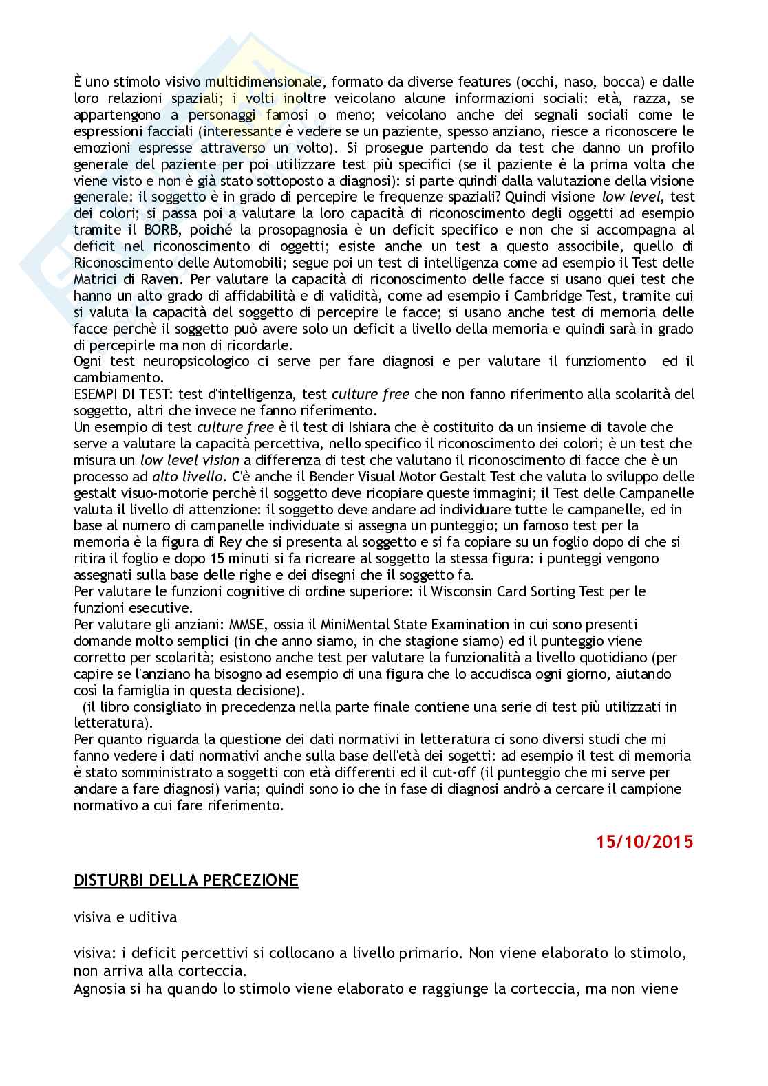 Appunti Fondamenti della Neuropsicologia Pag. 16