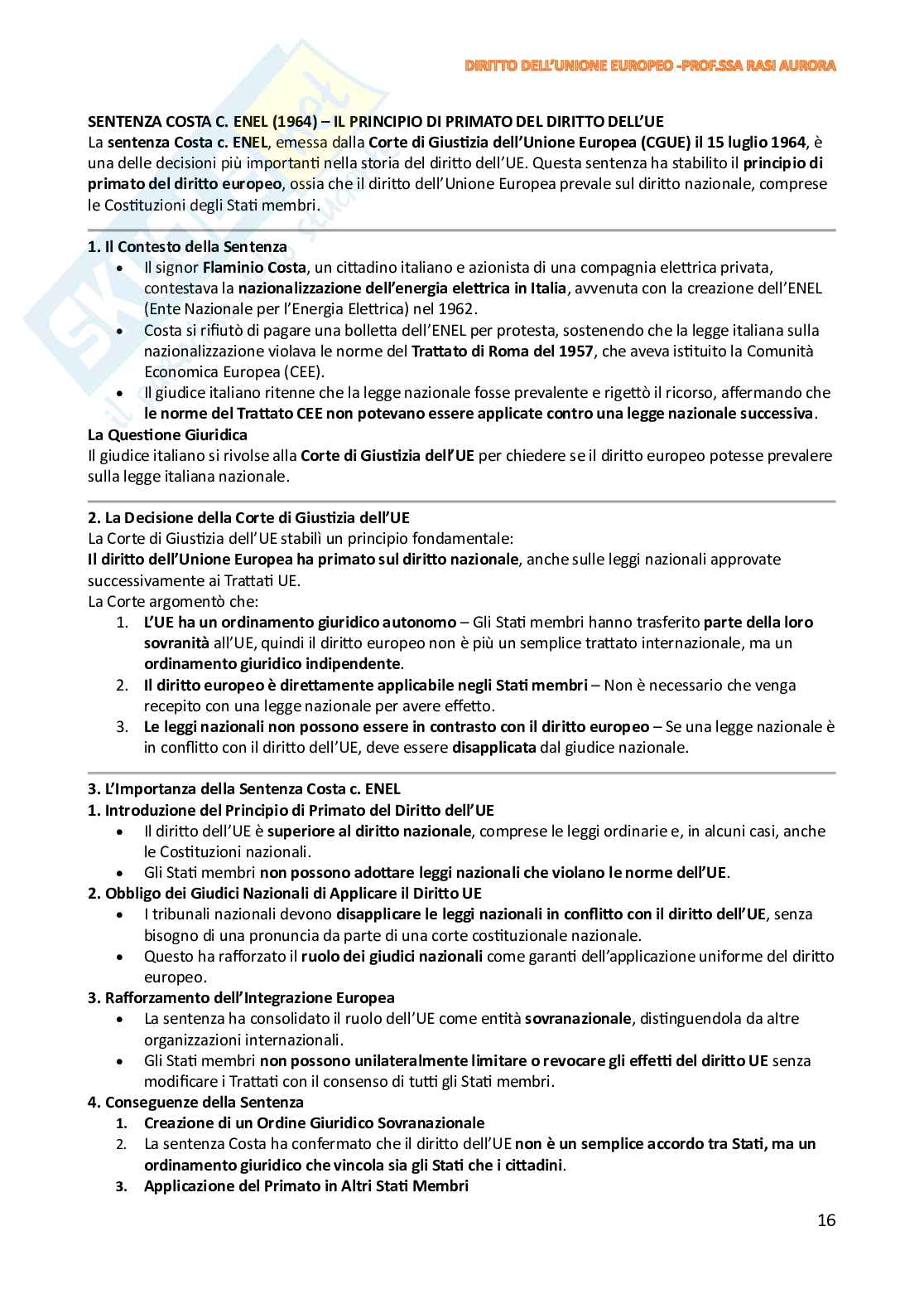 Appunti di Diritto dell'Unione Europea Pag. 16