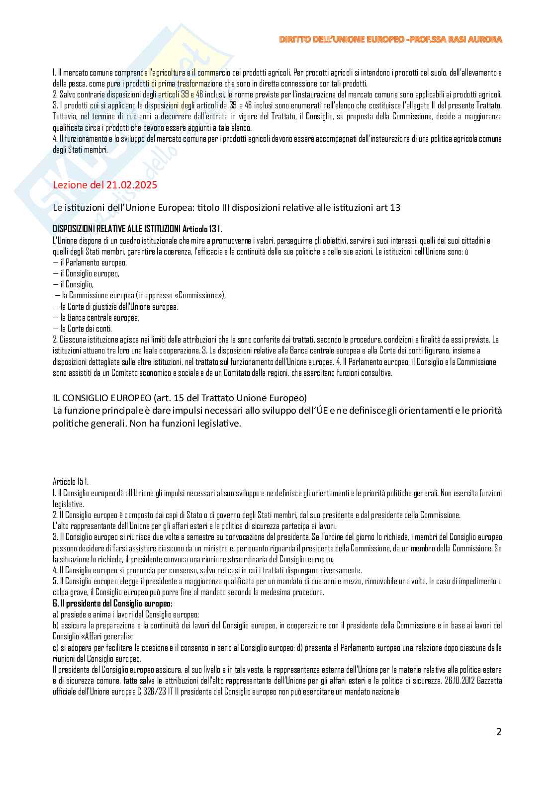 Appunti di Diritto dell'Unione Europea Pag. 2