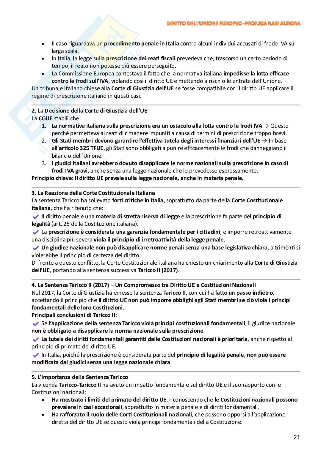 Appunti di Diritto dell'Unione Europea Pag. 21