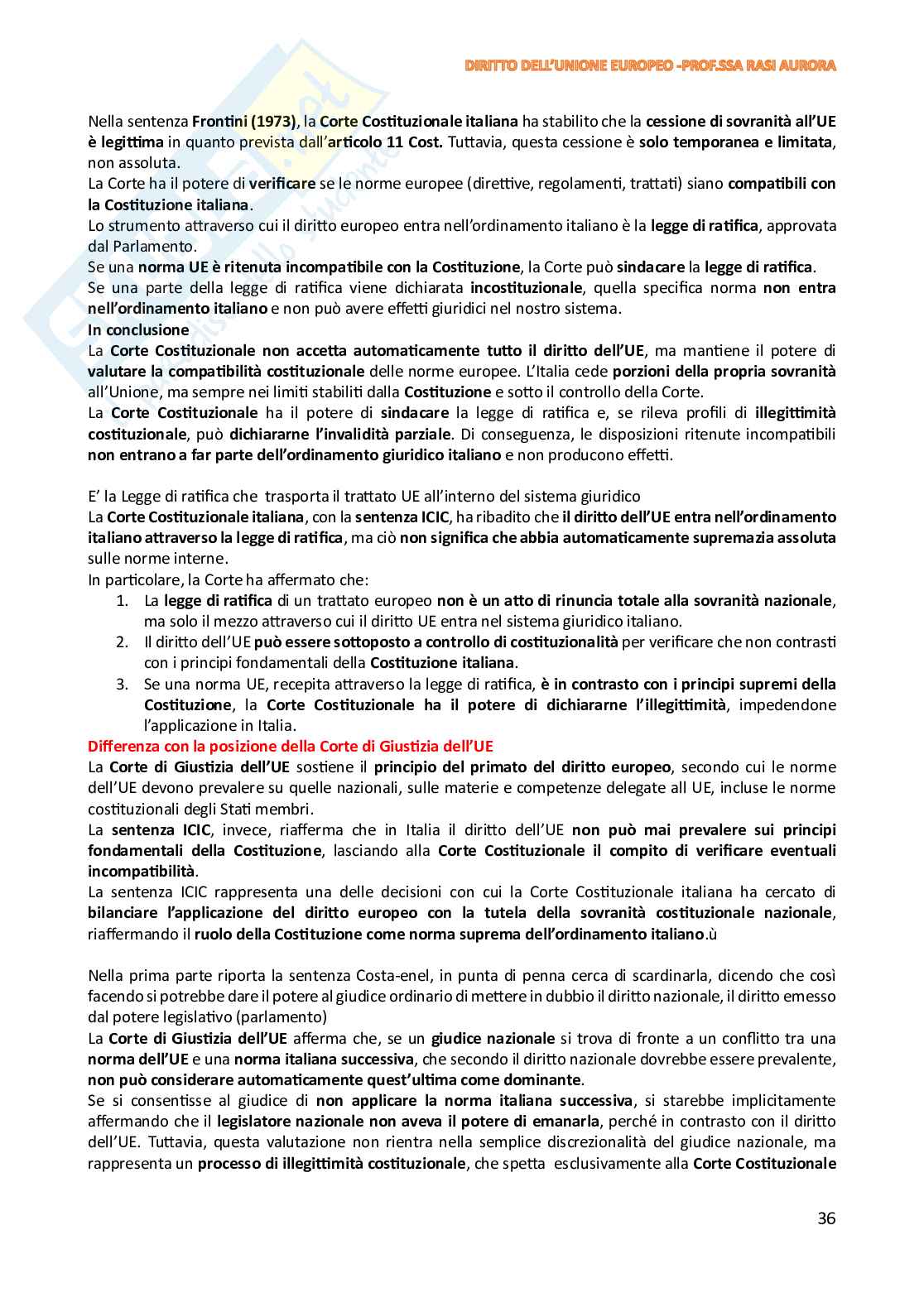 Appunti di Diritto dell'Unione Europea Pag. 36