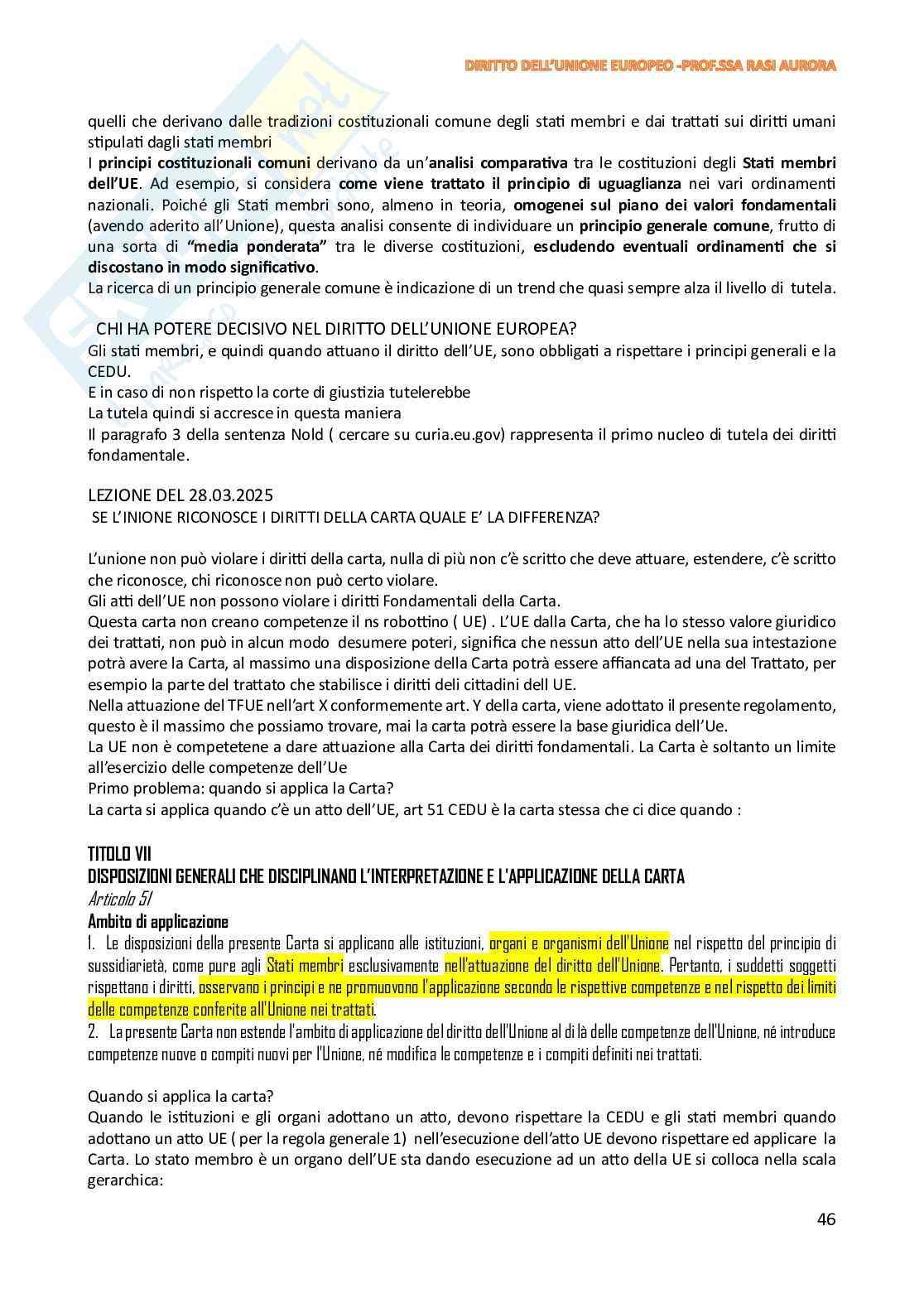 Appunti di Diritto dell'Unione Europea Pag. 46