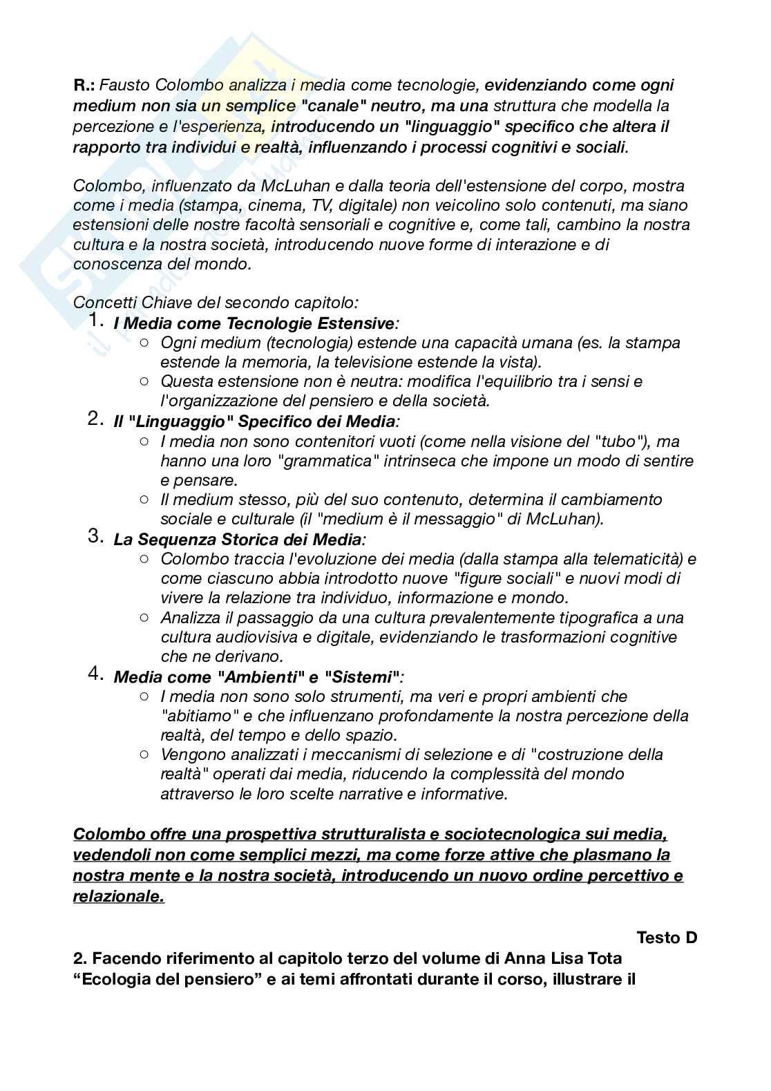Domande e risposte esame di Sociologia della comunicazione e dei media fino all’appello di dicembre 2025 Pag. 11