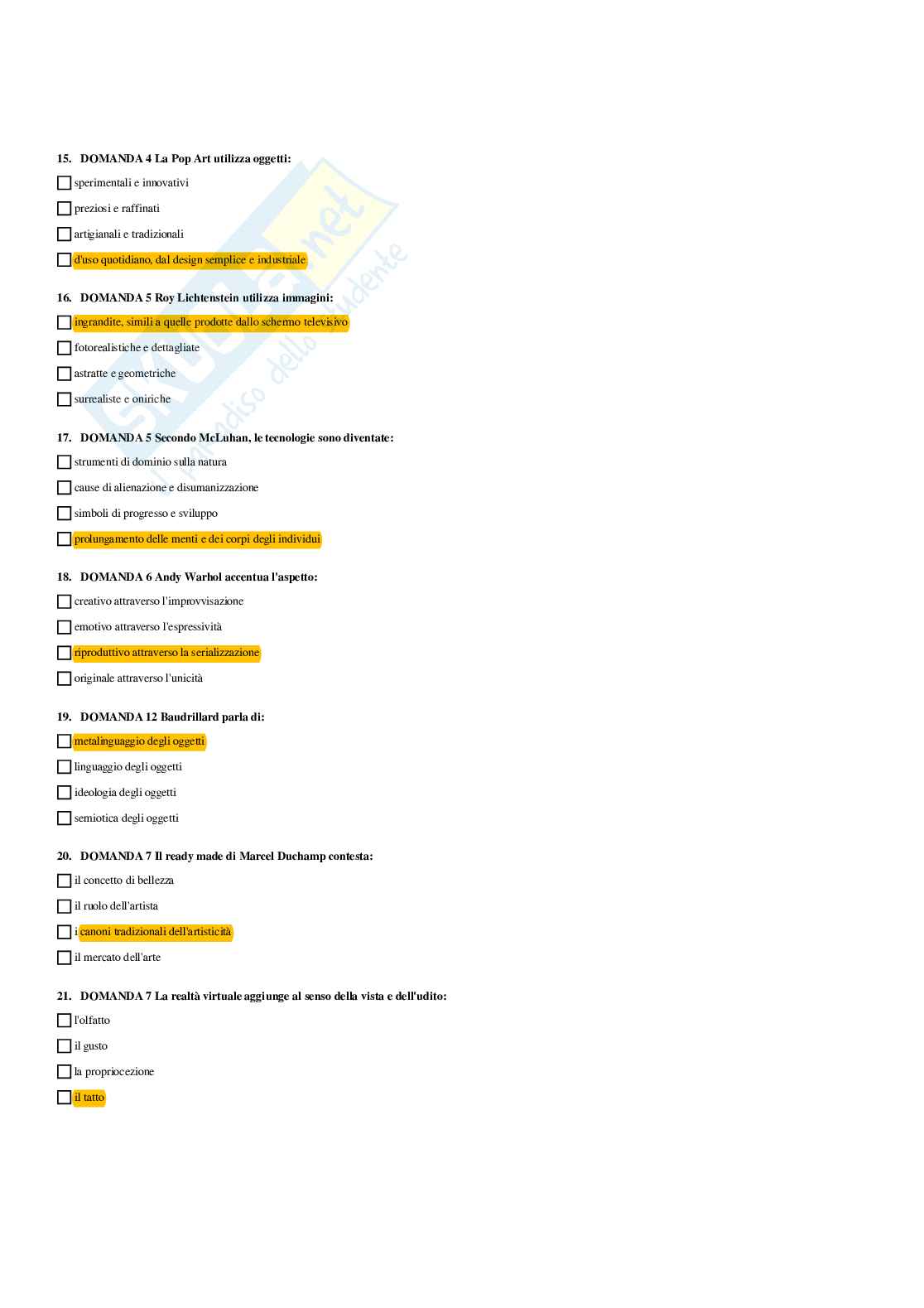 Paniere Sociologia del benessere e degli stili di vita (2026) - Risposte multiple corrette Pag. 36