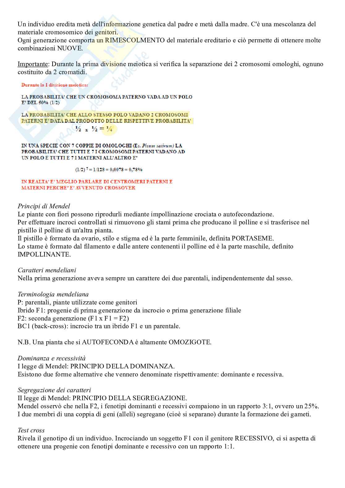Appunti/riassunto genetica agraria Pag. 2