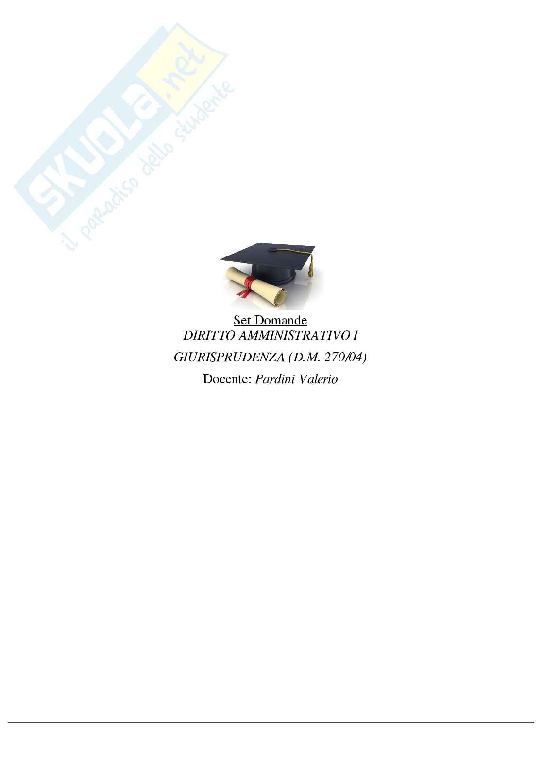 Paniere nuovo completo di Diritto amministrativo I   Pag. 1