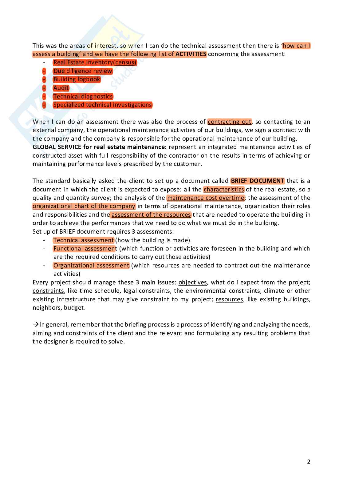 Appunti per esame di Tecnical assessment of built environment Pag. 2