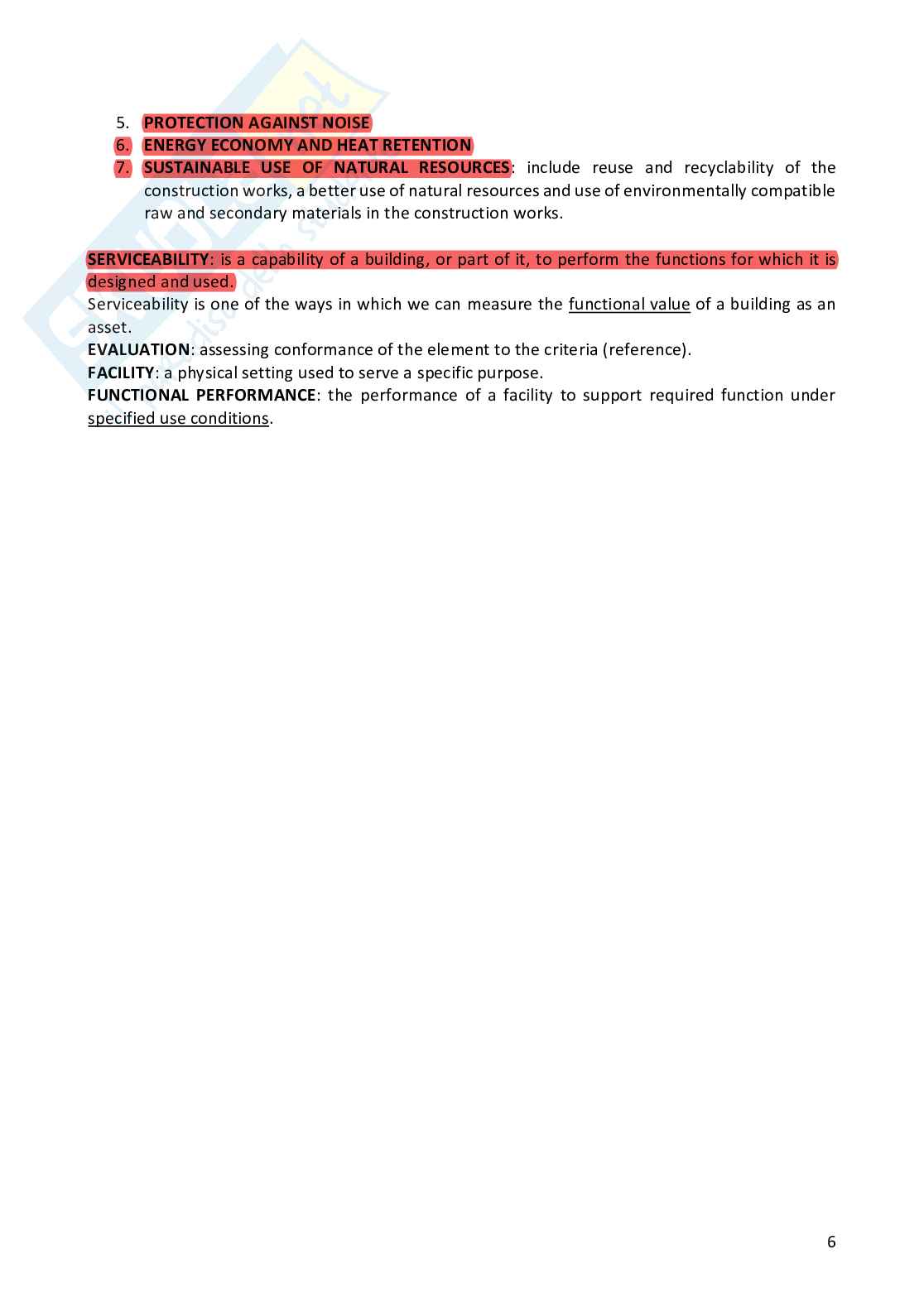 Appunti per esame di Tecnical assessment of built environment Pag. 6