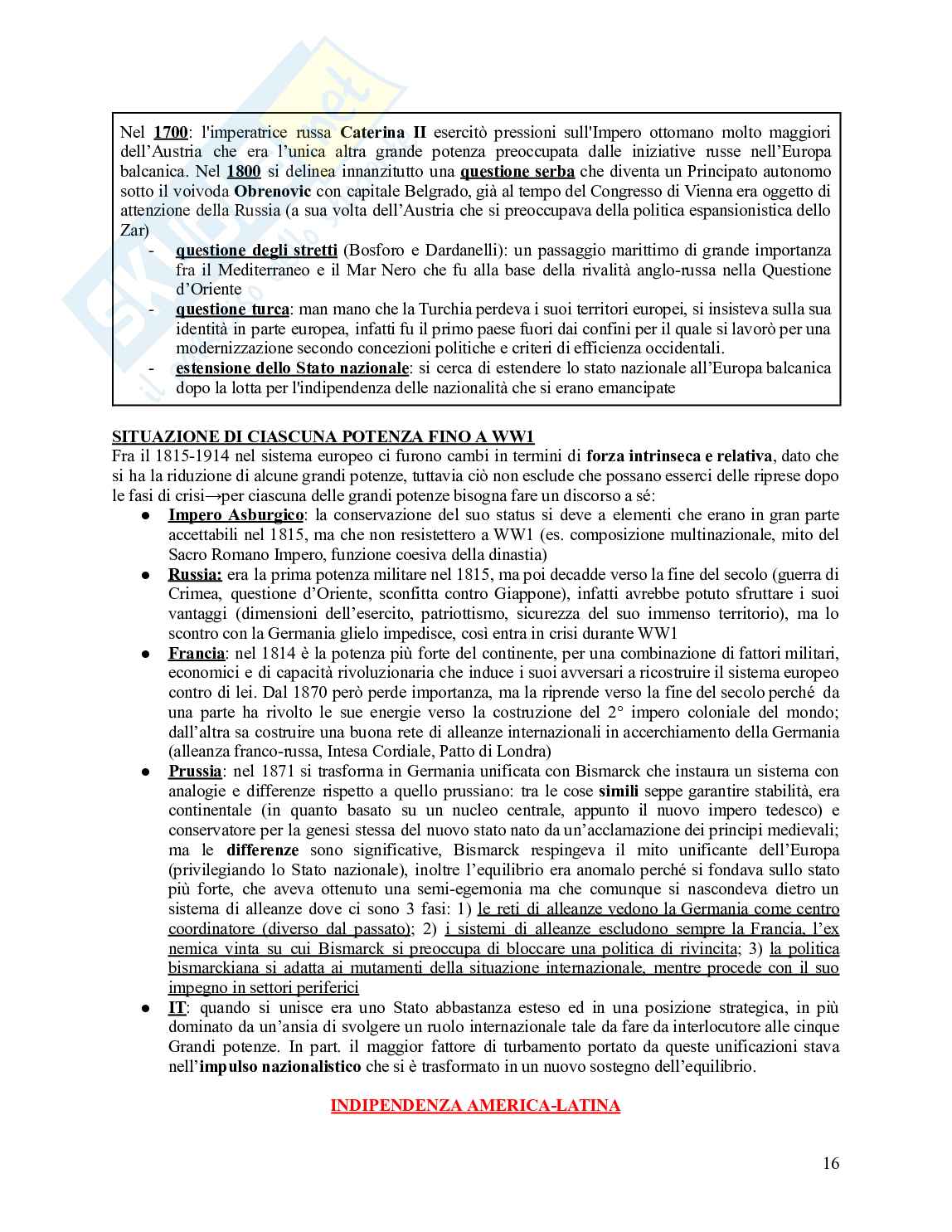 Appunti di Storia delle relazioni e Istituzioni Internazionali Pag. 16