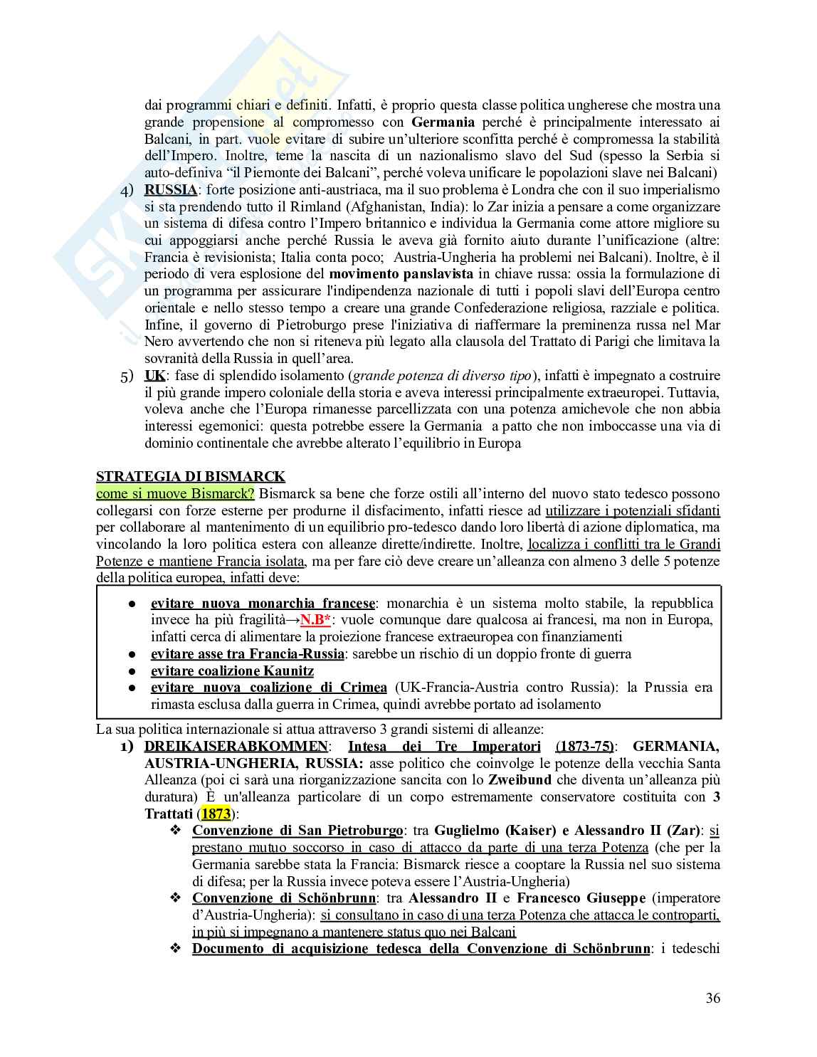 Appunti di Storia delle relazioni e Istituzioni Internazionali Pag. 36