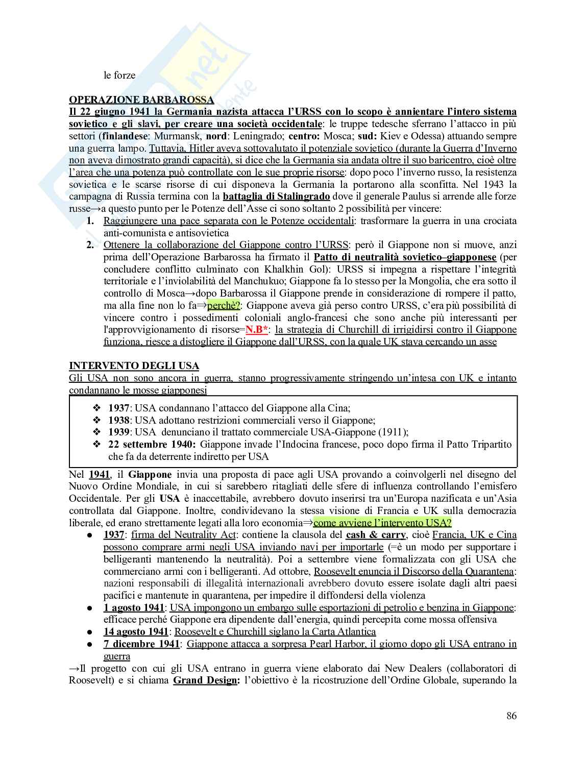 Appunti di Storia delle relazioni e Istituzioni Internazionali Pag. 86