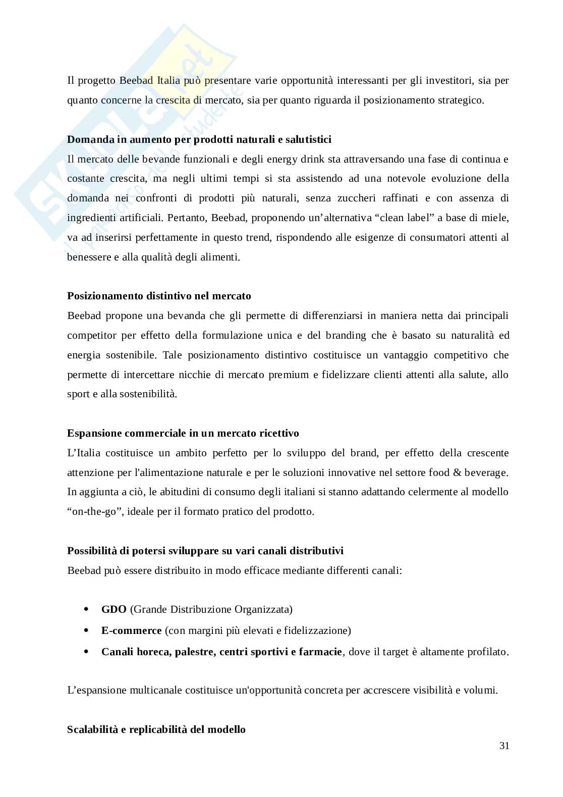 Analisi mercato Energy drink: il caso Beebad Pag. 31