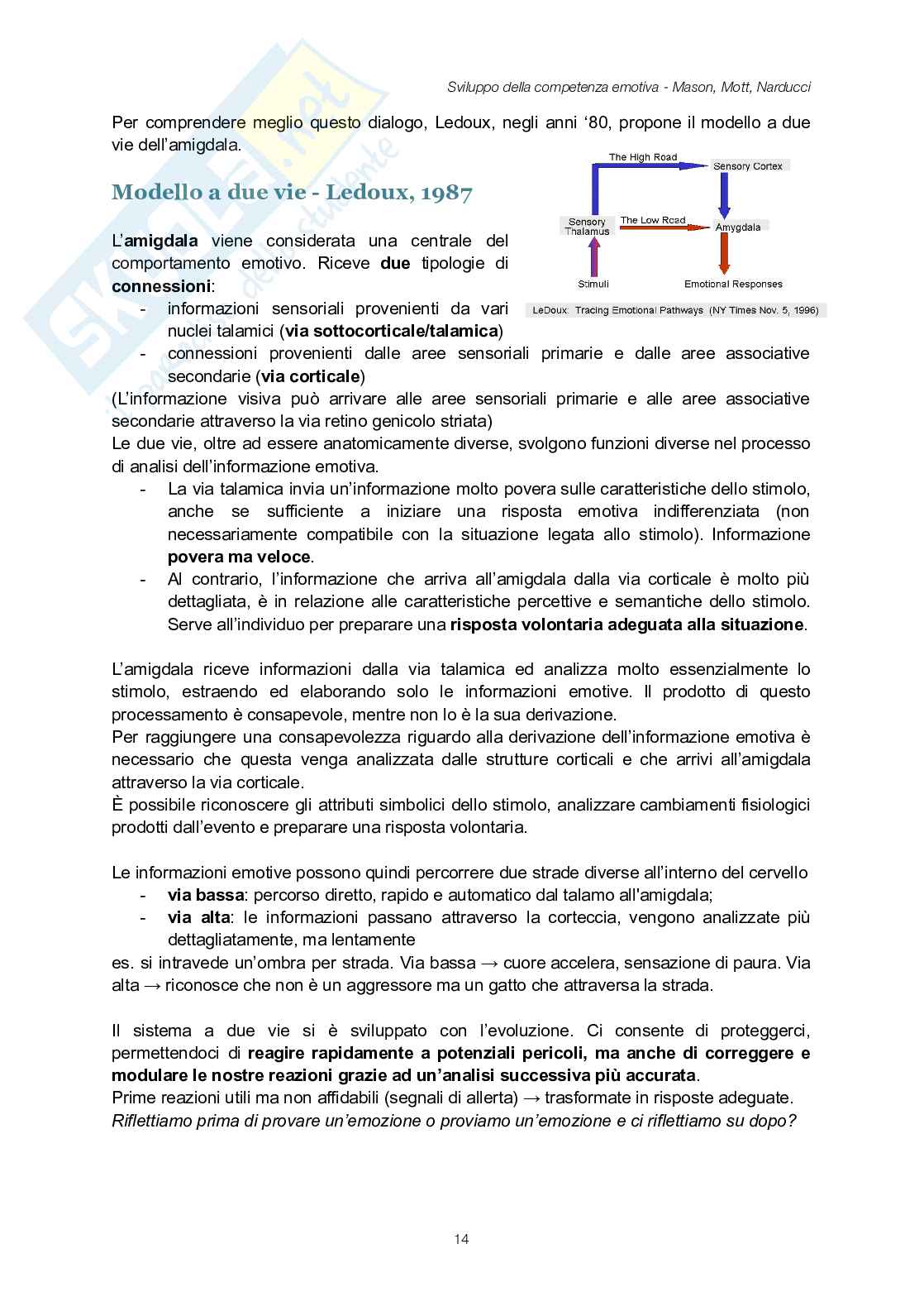 Appunti completi Sviluppo della competenza emotiva  Pag. 16