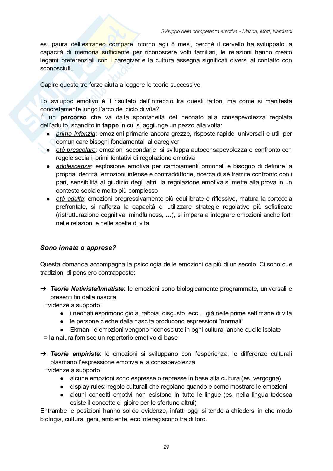 Appunti completi Sviluppo della competenza emotiva  Pag. 31