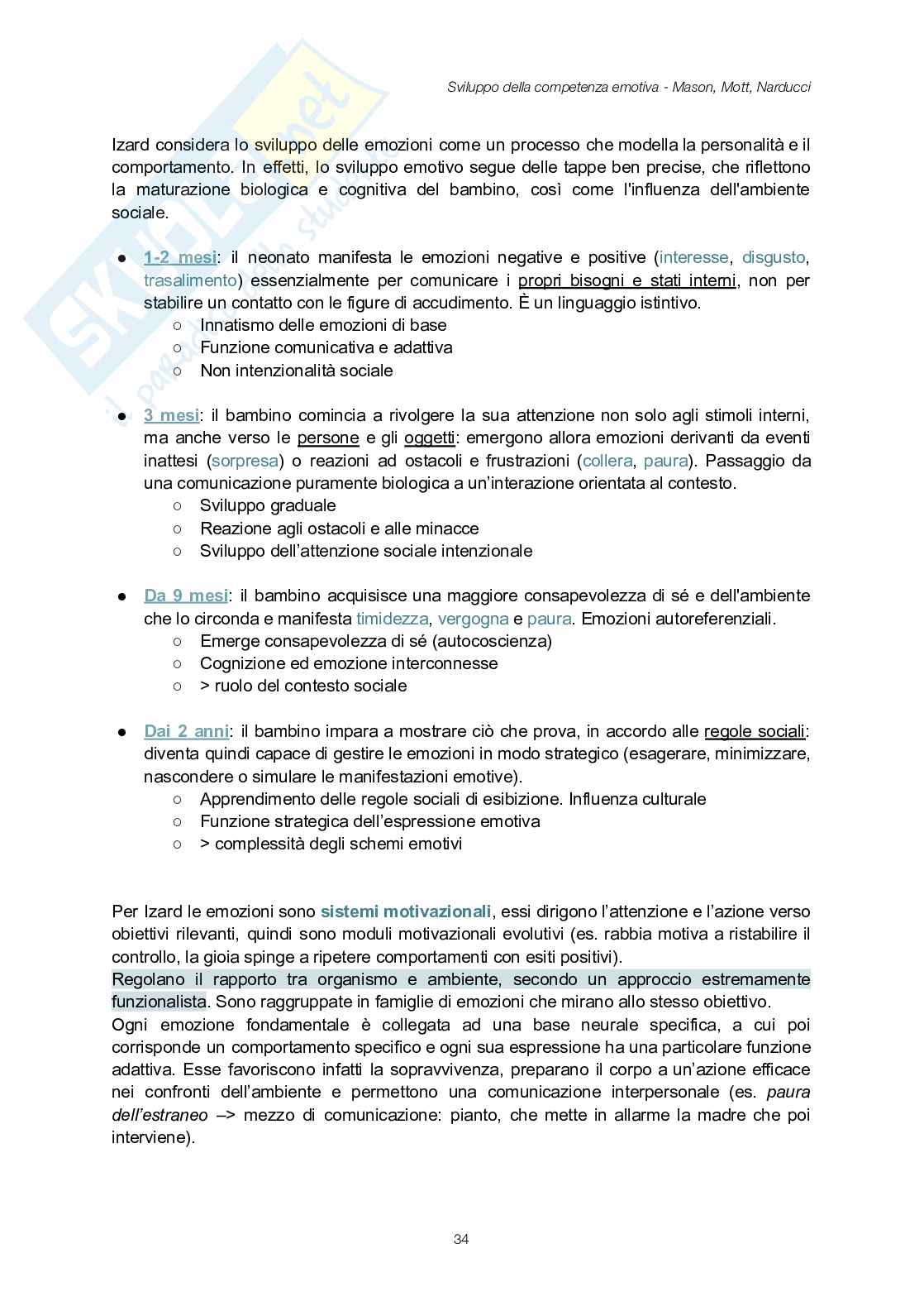 Appunti completi Sviluppo della competenza emotiva  Pag. 36