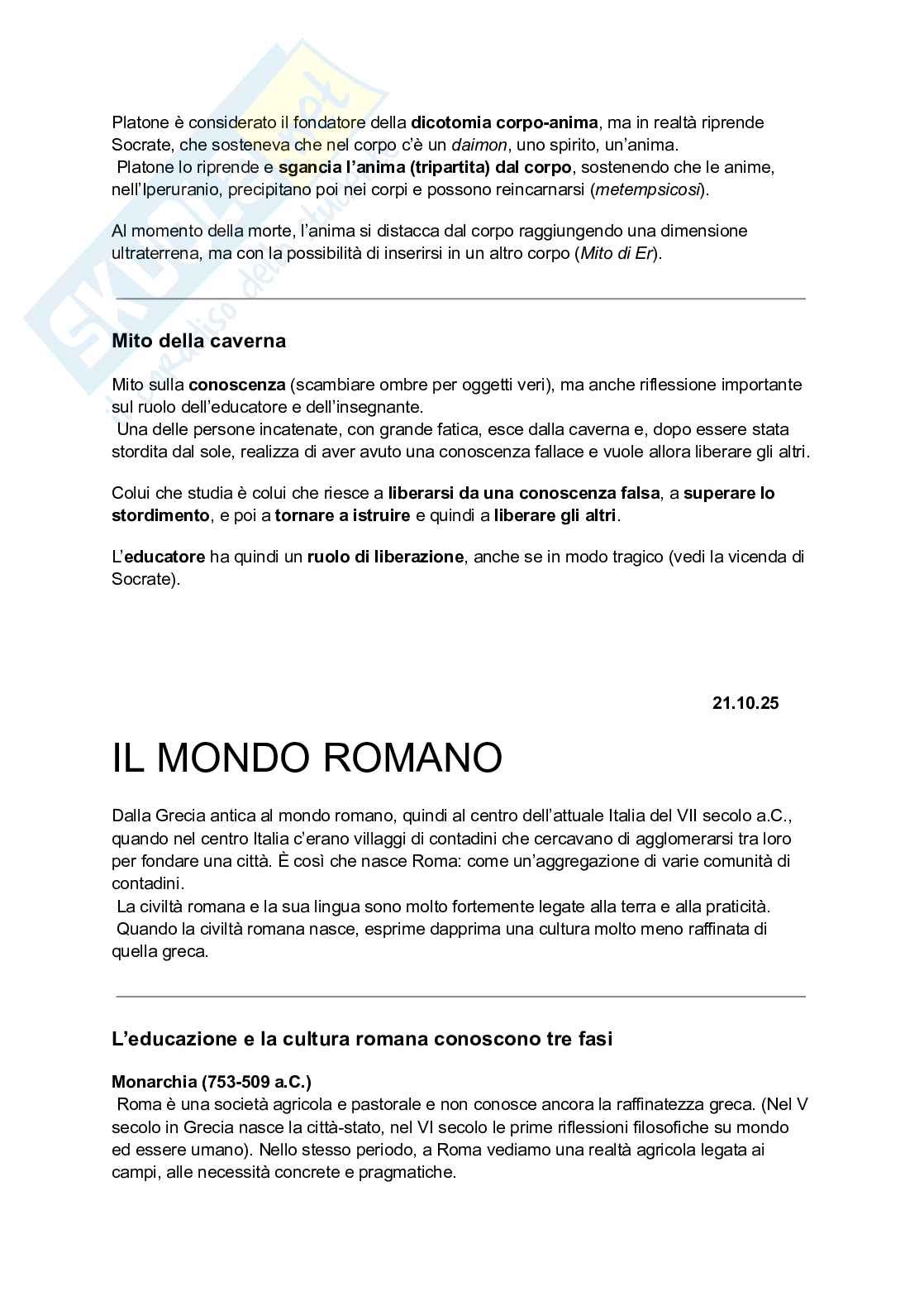 Riassunto esame Storia della pedagogia, Prof. Seveso Gabriella, libro consigliato Storia dell’educazione e delle pedagogie , Santamaita  Pag. 21