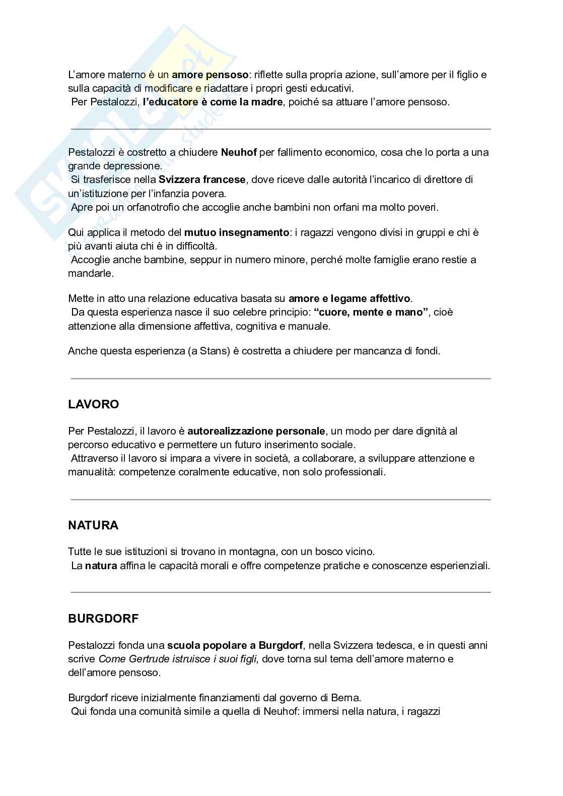 Riassunto esame Storia della pedagogia, Prof. Seveso Gabriella, libro consigliato Storia dell’educazione e delle pedagogie , Santamaita  Pag. 56