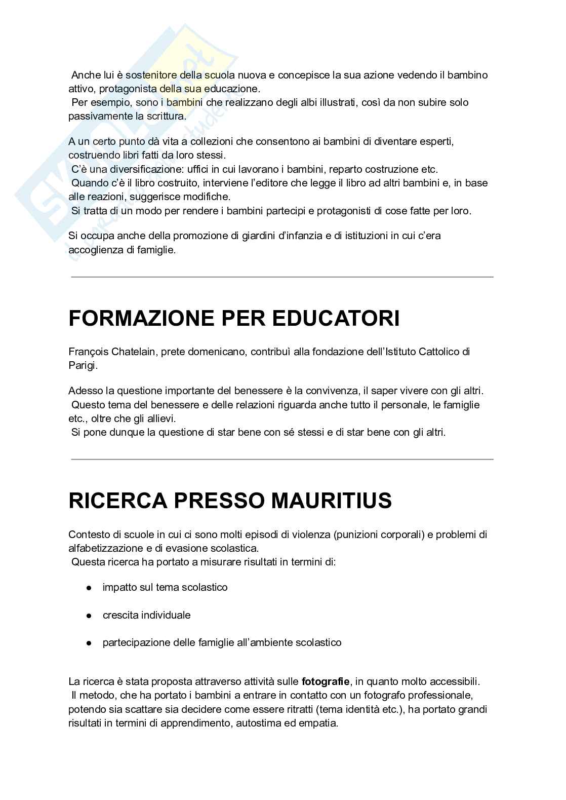 Riassunto esame Storia della pedagogia, Prof. Seveso Gabriella, libro consigliato Storia dell’educazione e delle pedagogie , Santamaita  Pag. 81