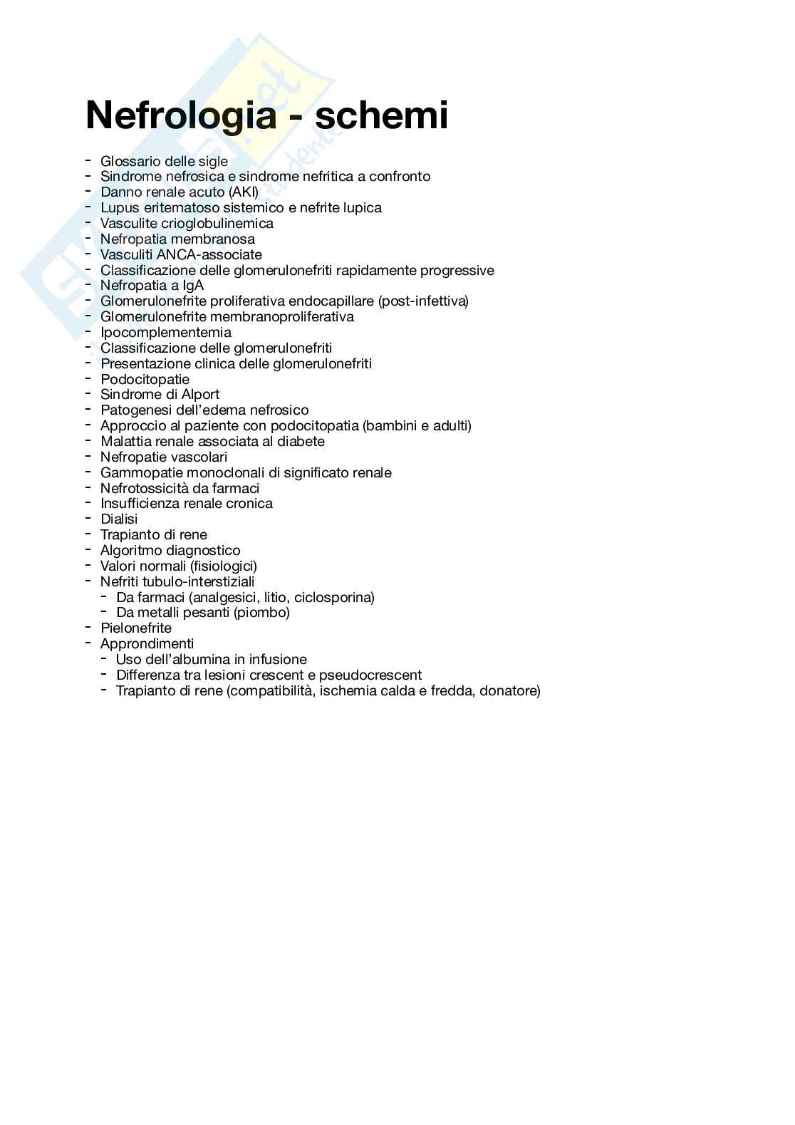 Nefrologia - Schemi Pag. 1