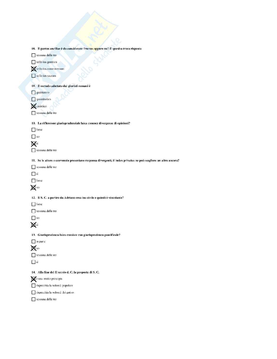 Paniere diritto romano - risposte multiple Pag. 2