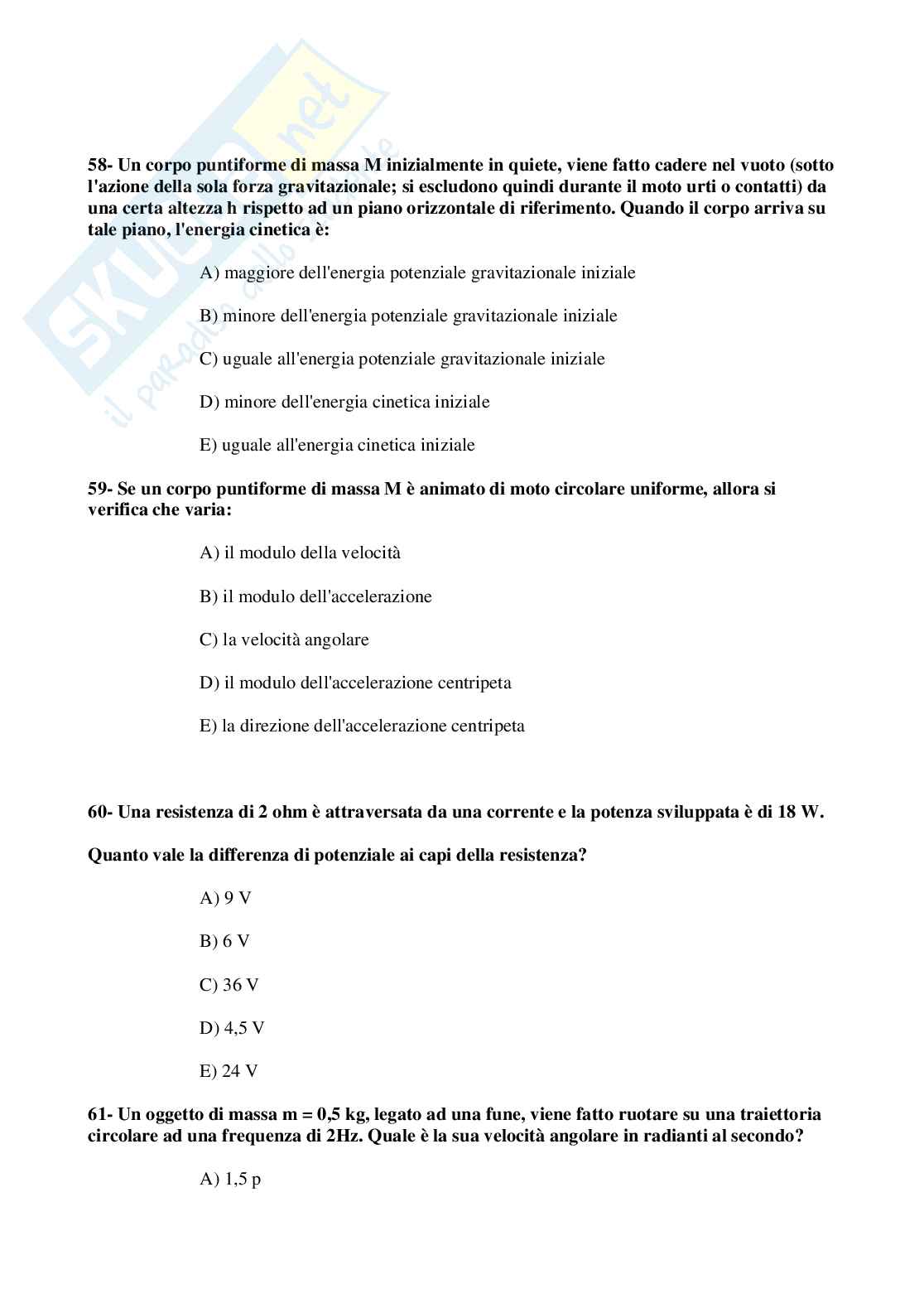 1999 Odontoiatria: test di ammissione Pag. 16