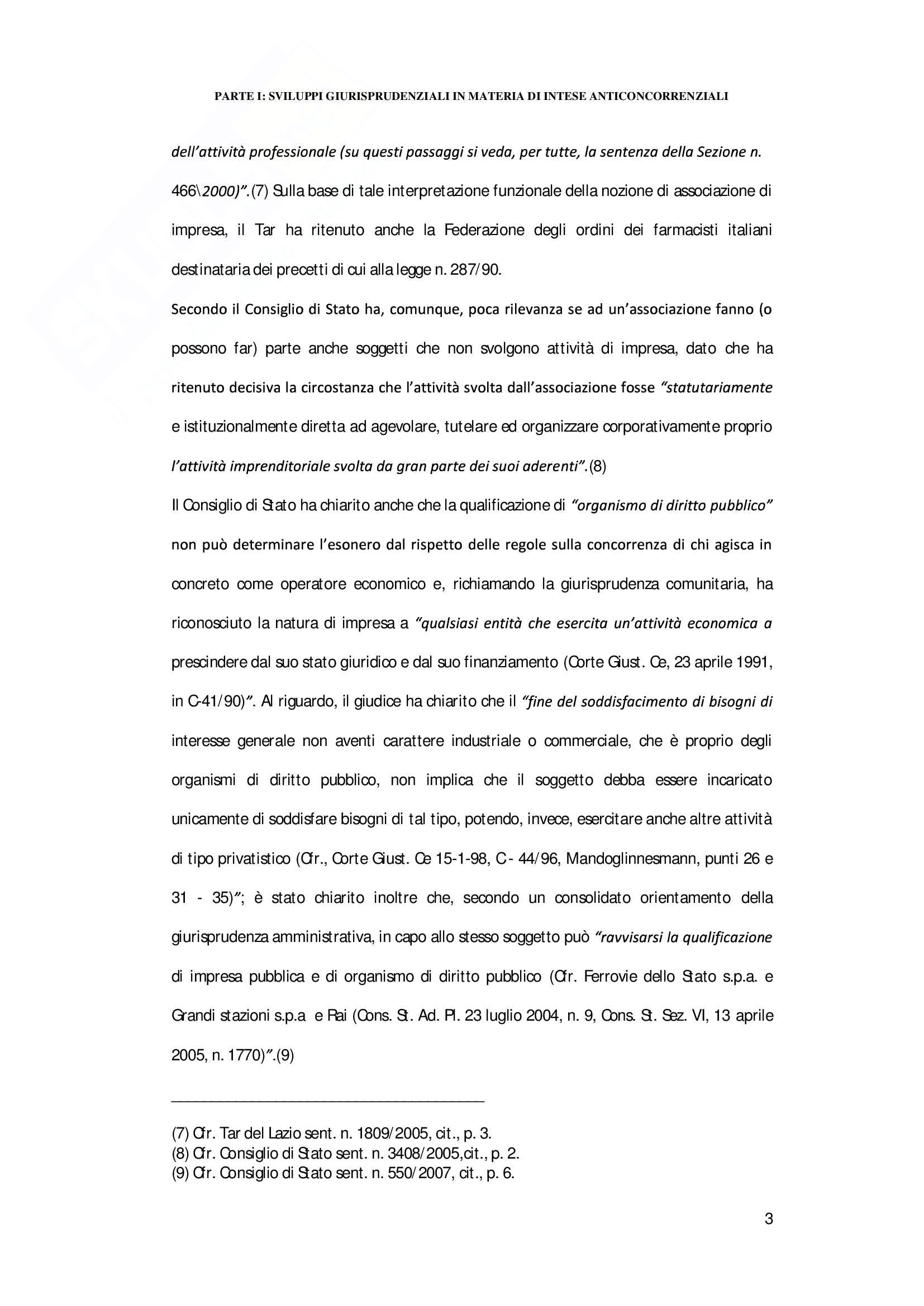 Le intese restrittive della concorrenza Pag. 11
