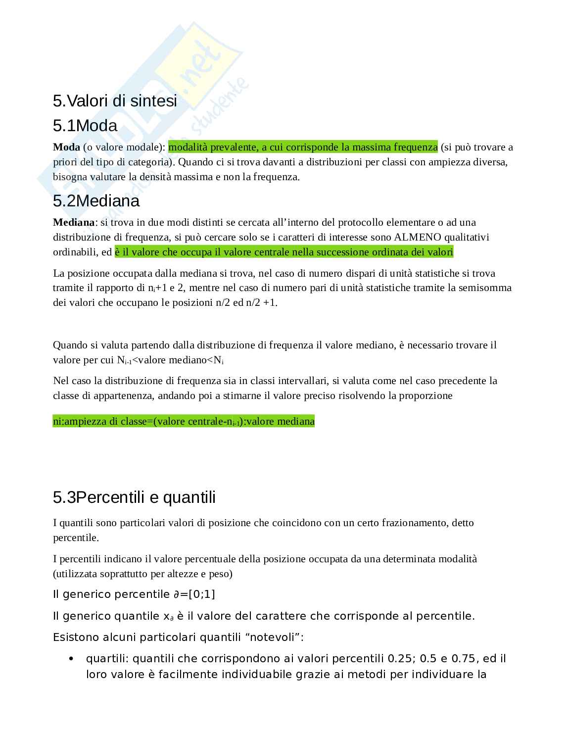 Appunti di Statistica descrittiva Pag. 6