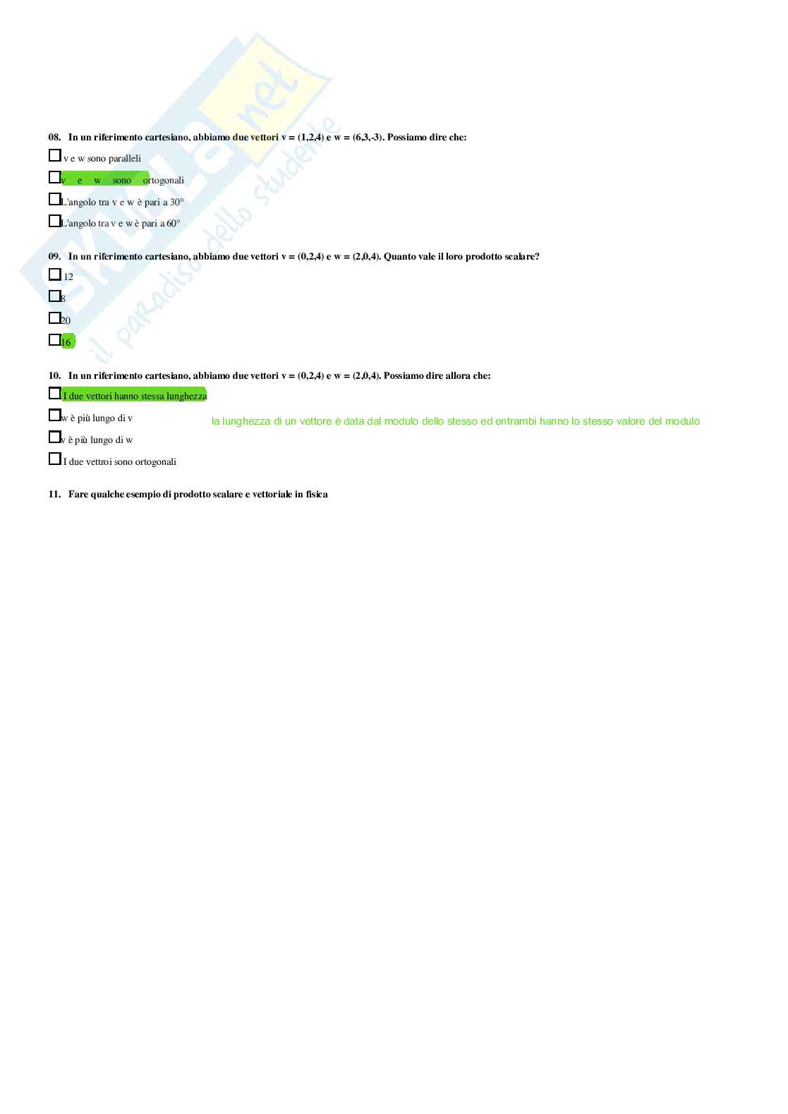 Fisica – Paniere risposte chiuse completo e corretto (712) – A.A. 2025/2026 Pag. 11