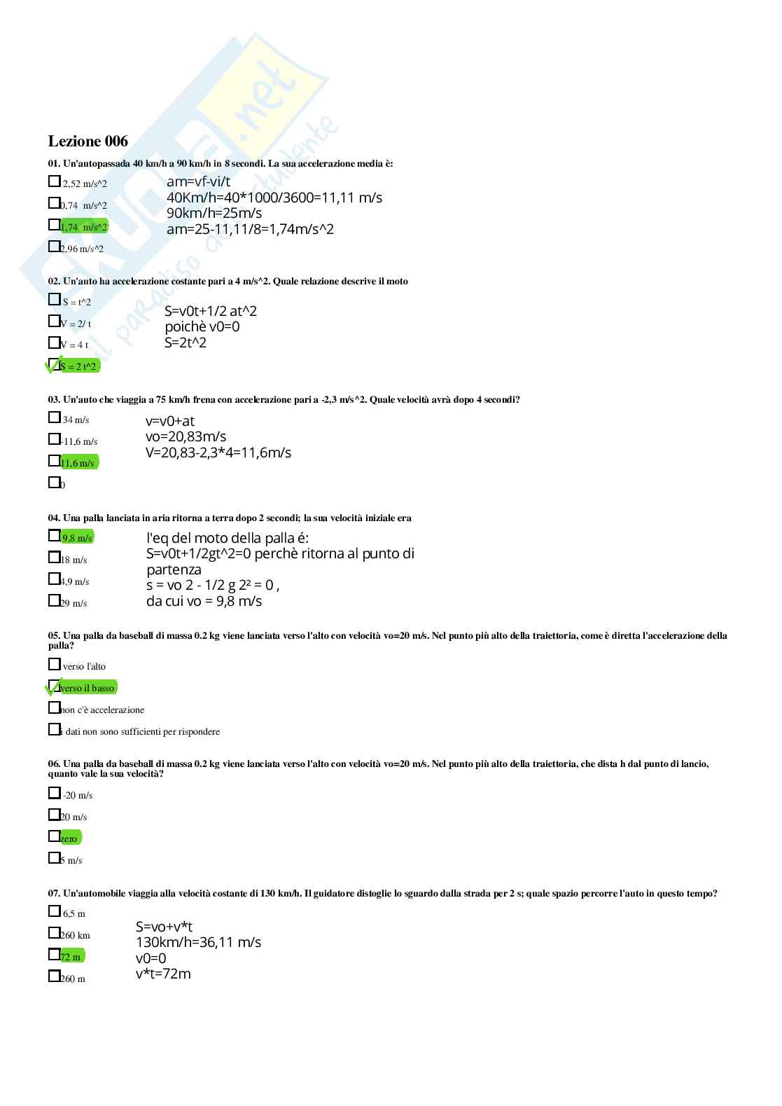 Fisica – Paniere risposte chiuse completo e corretto (712) – A.A. 2025/2026 Pag. 16