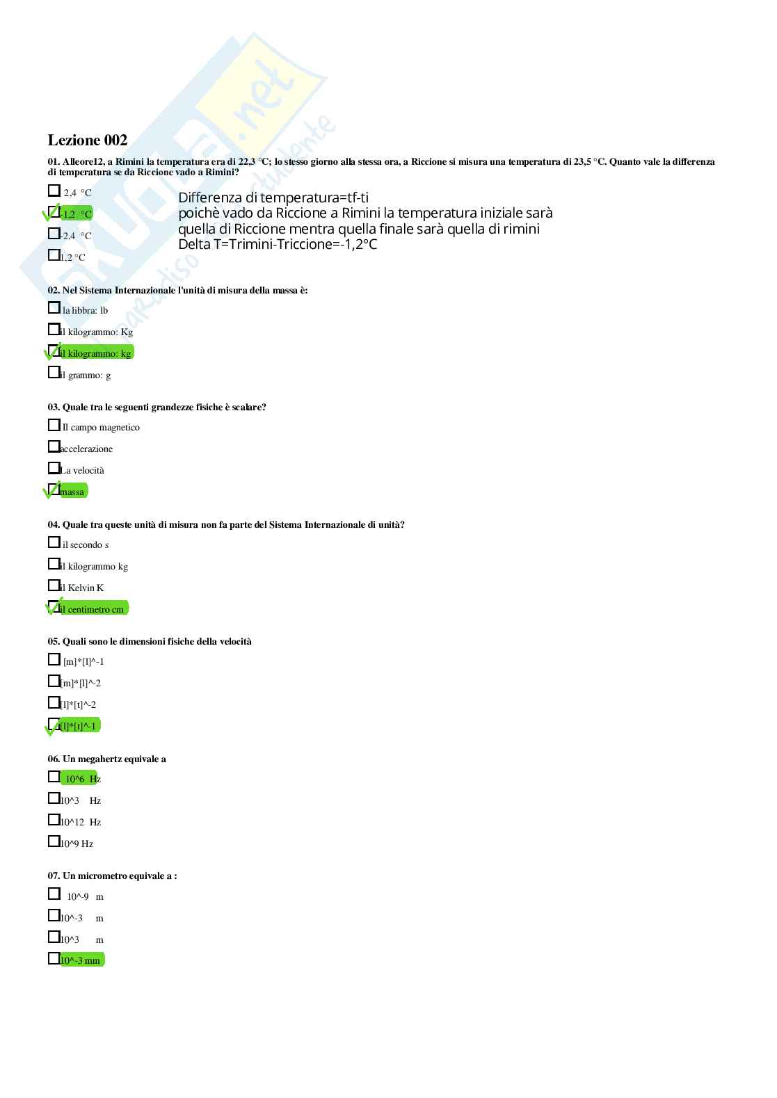 Fisica – Paniere risposte chiuse completo e corretto (712) – A.A. 2025/2026 Pag. 6