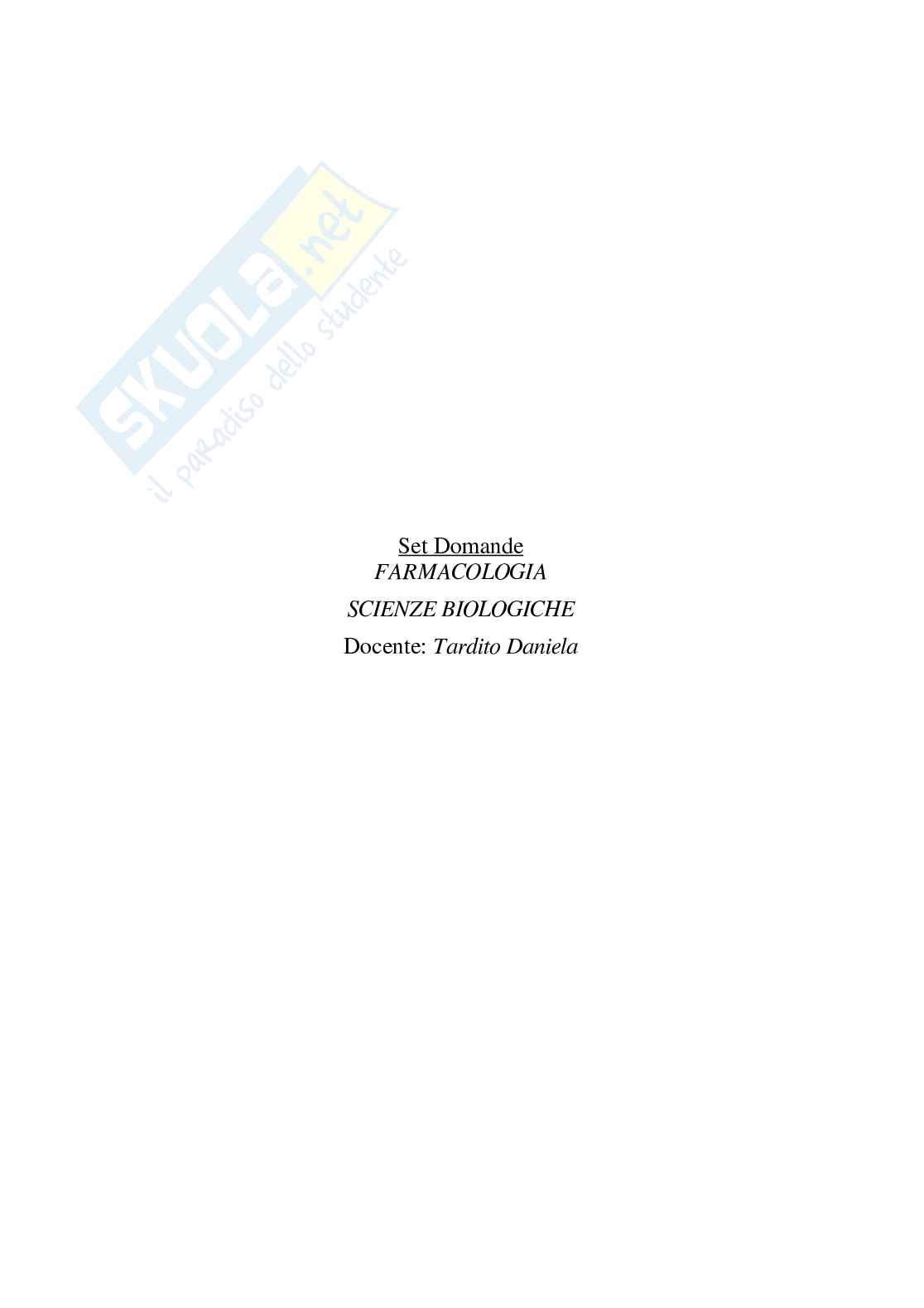 Paniere Farmacologia  - Risposte multiple - aggiornato (2026) Pag. 2