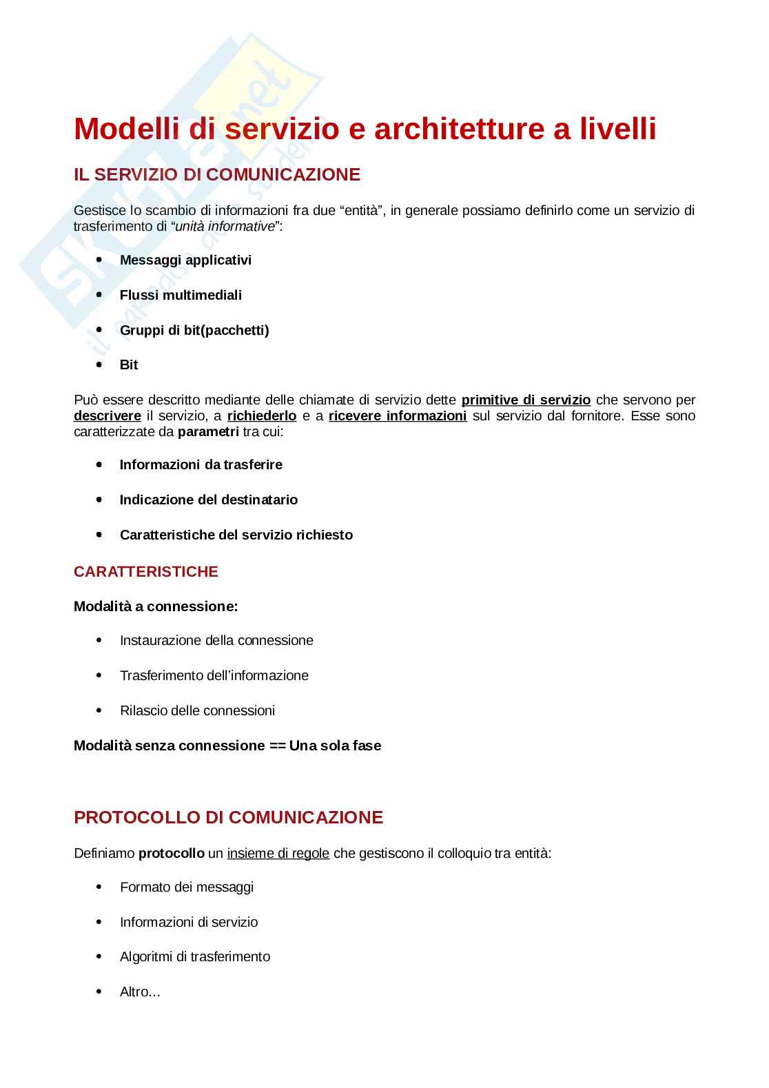 Livello fisico e applicativo Pag. 1