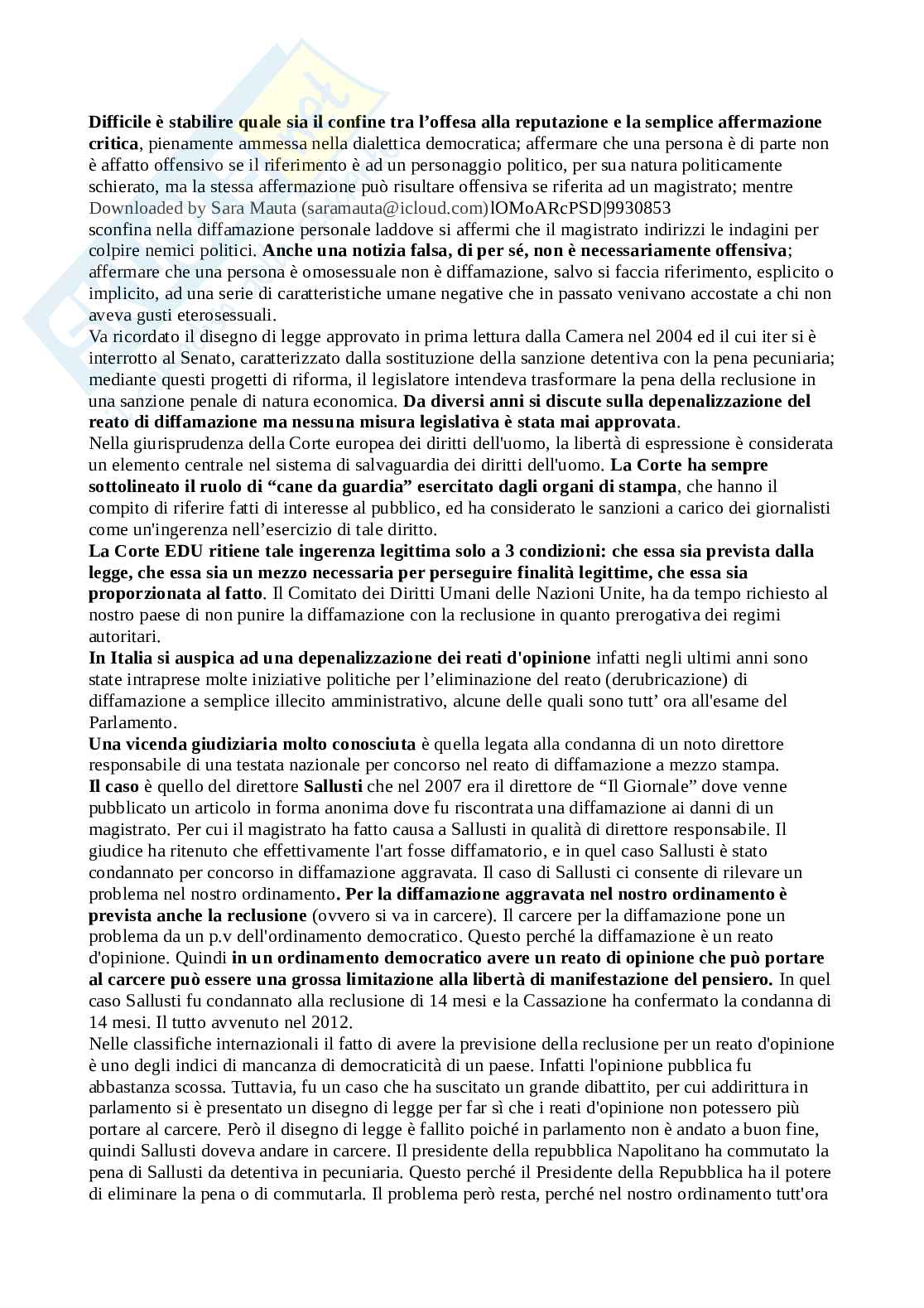 Riassunto esame Diritto pubblico e dell'informazione, Prof. Marsocci Paola, libro consigliato Le regole dell'informazione , Gardini Pag. 21