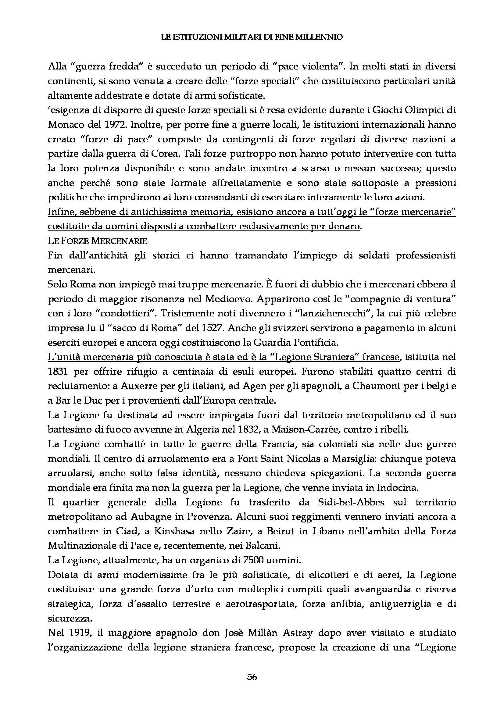 Riassunto esame Storia delle istituzioni militari, prof. Cellamare, libro consigliato Le Istituzioni Militari di Cecchini Pag. 56