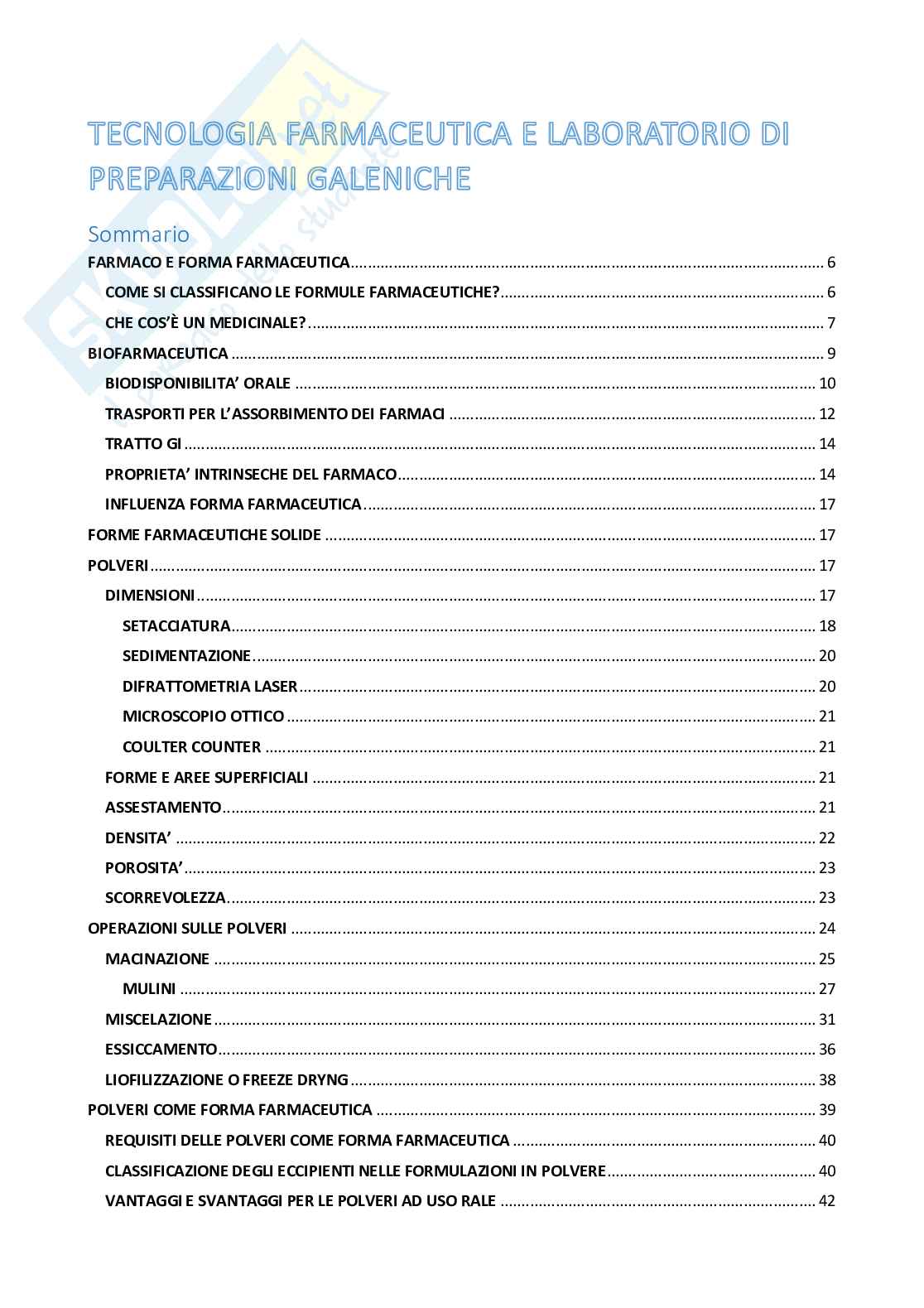 Tecnologia e Legislazione farmaceutica I Pag. 1