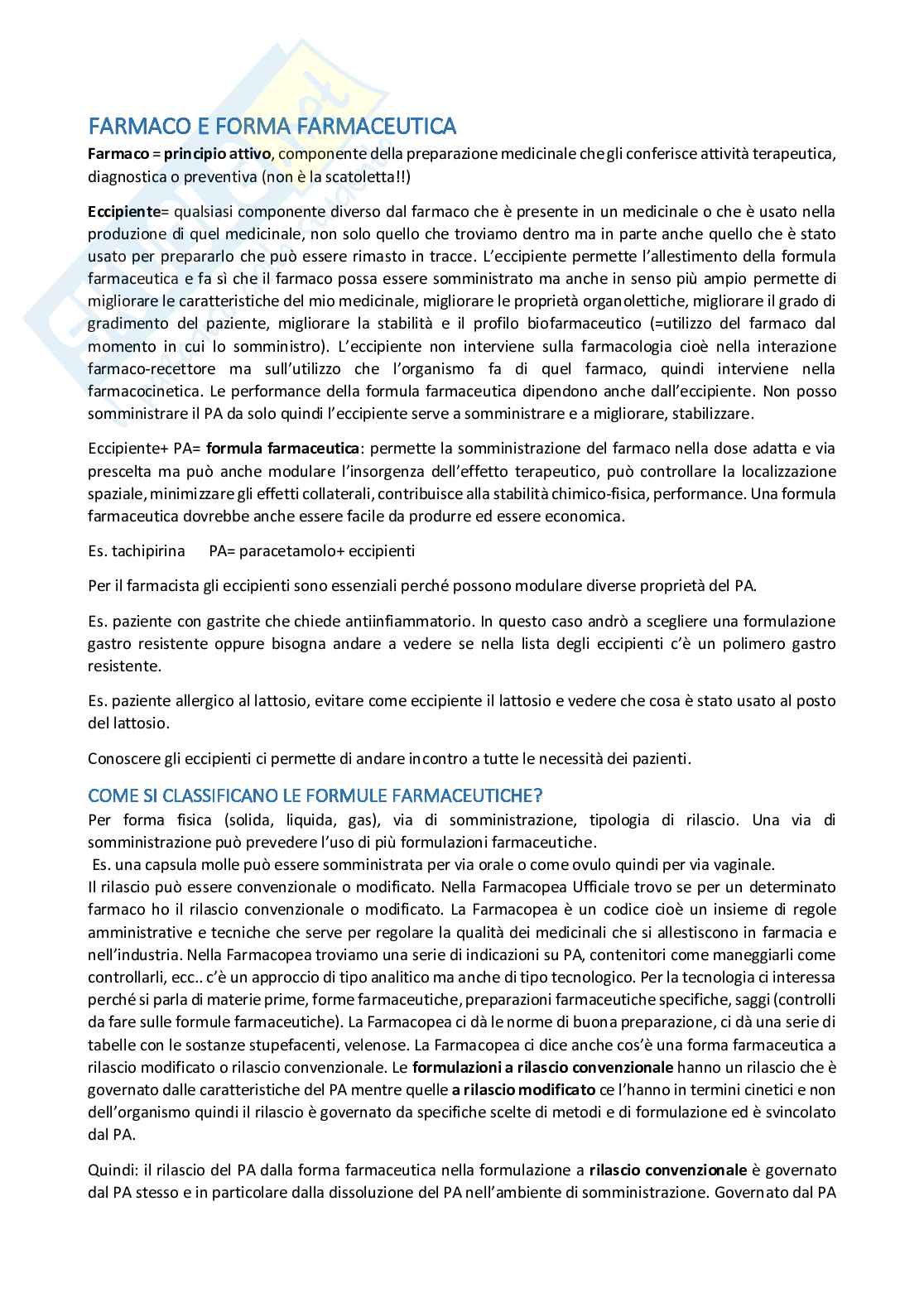 Tecnologia e Legislazione farmaceutica I Pag. 6