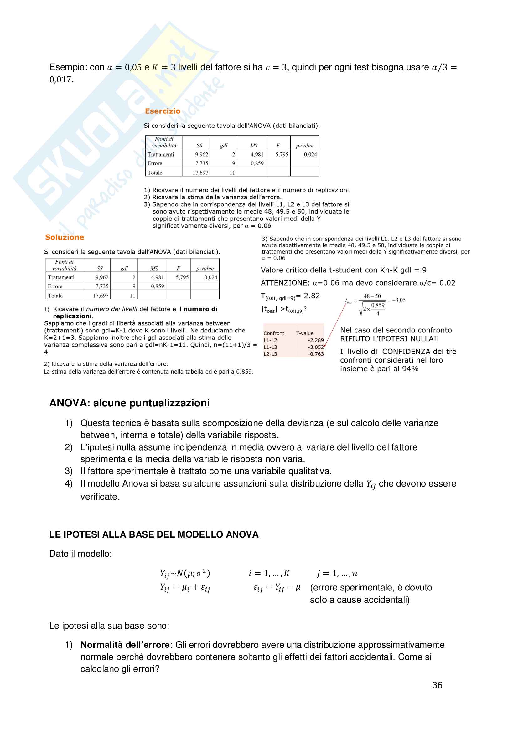 Riassunto esame Statistica aziendale, prof. Coli Pag. 36