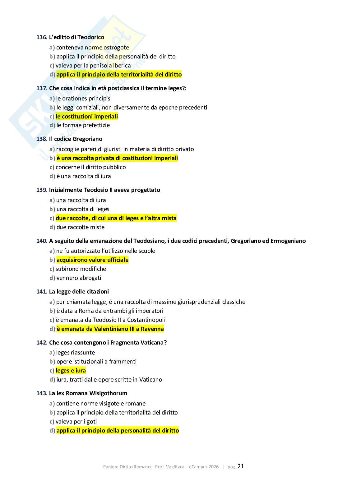 Paniere Diritto romano 2026, corretto con extra e glossario Pag. 21